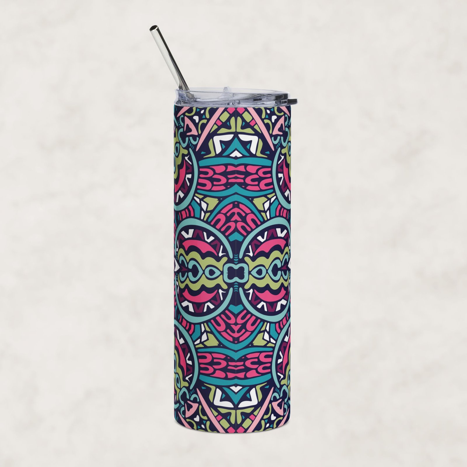 Electric Orbit Mandala | 20oz Stainless Steel Tumbler - Image 3