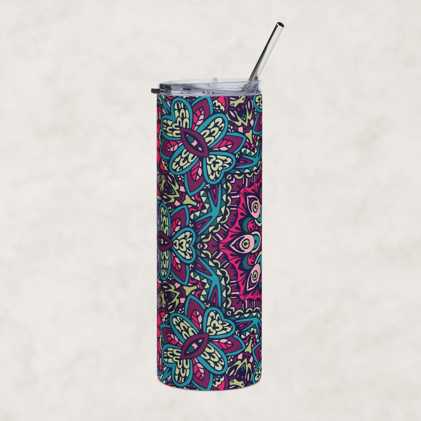 Neon Lotus Eyes | 20oz Stainless Steel Tumbler - Image 2