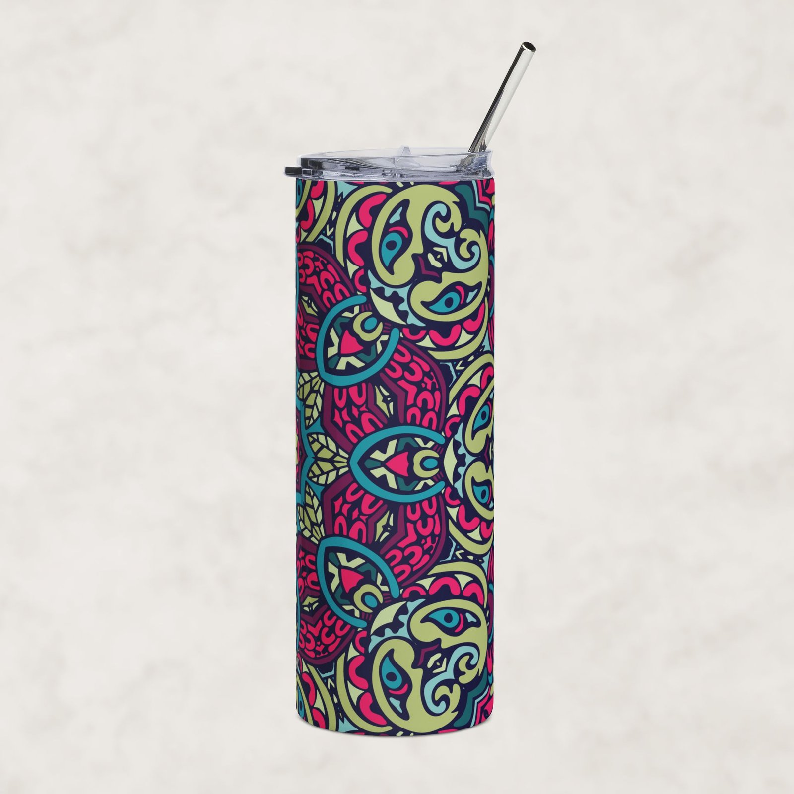 Jade Petal Mandala | 20oz Stainless Steel Tumbler - Image 4