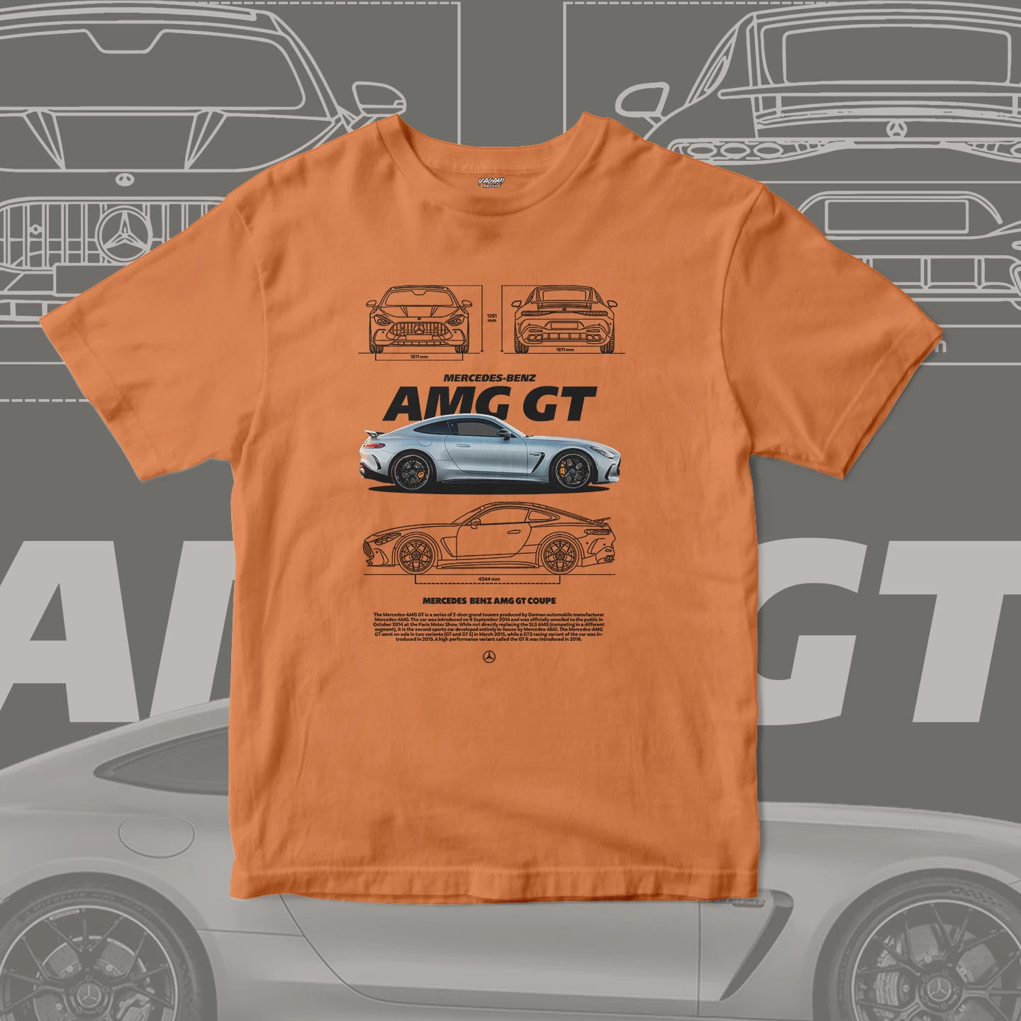 Grand Touring Blueprint | Unisex Jersey Short Sleeve Tee - Image 4