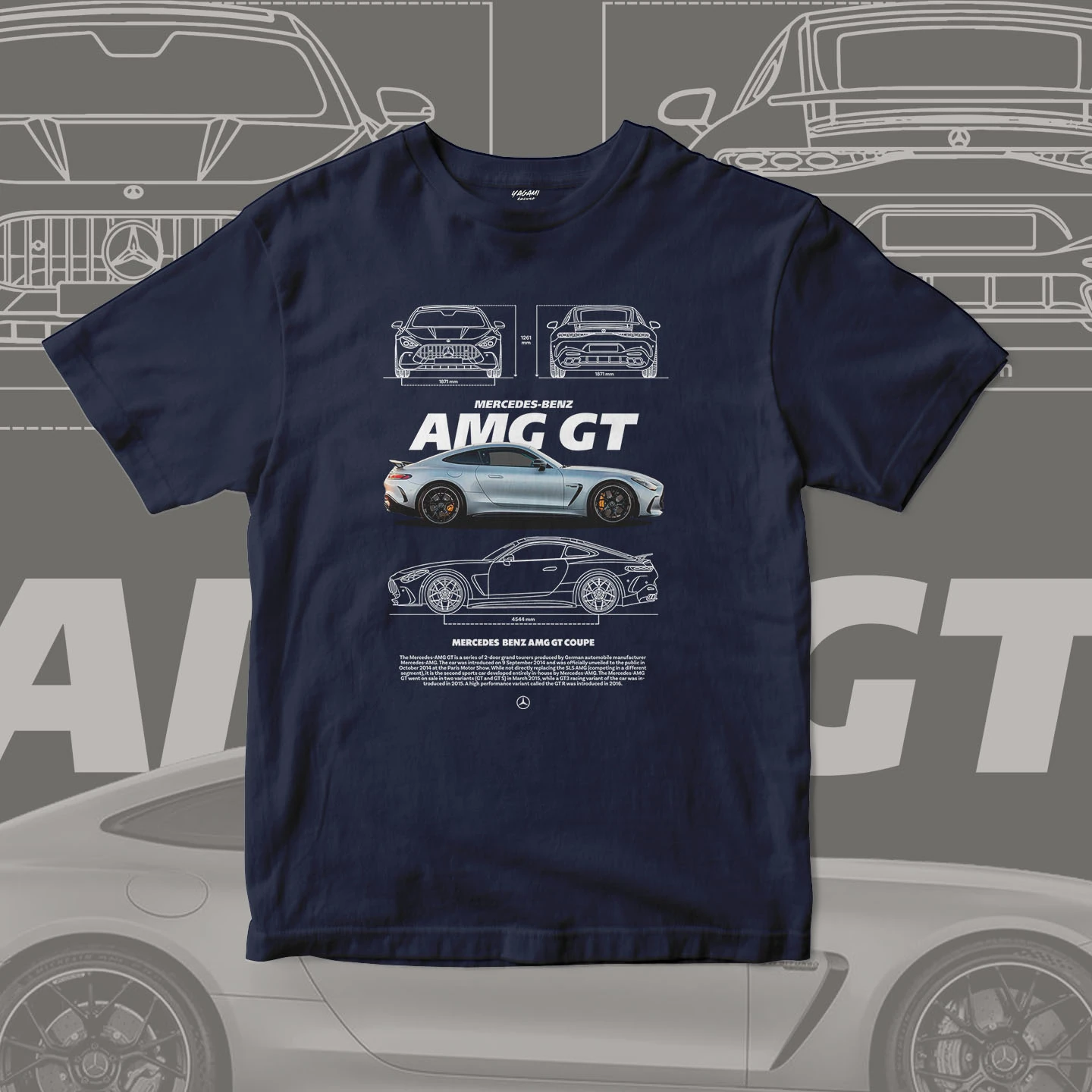 Grand Touring Blueprint | Unisex Jersey Short Sleeve Tee - Image 12