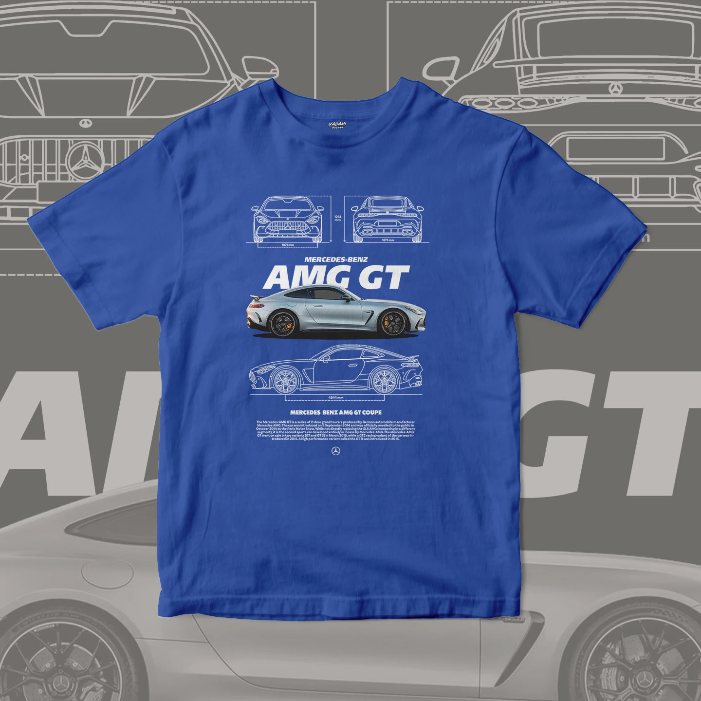 Grand Touring Blueprint | Unisex Jersey Short Sleeve Tee - Image 9