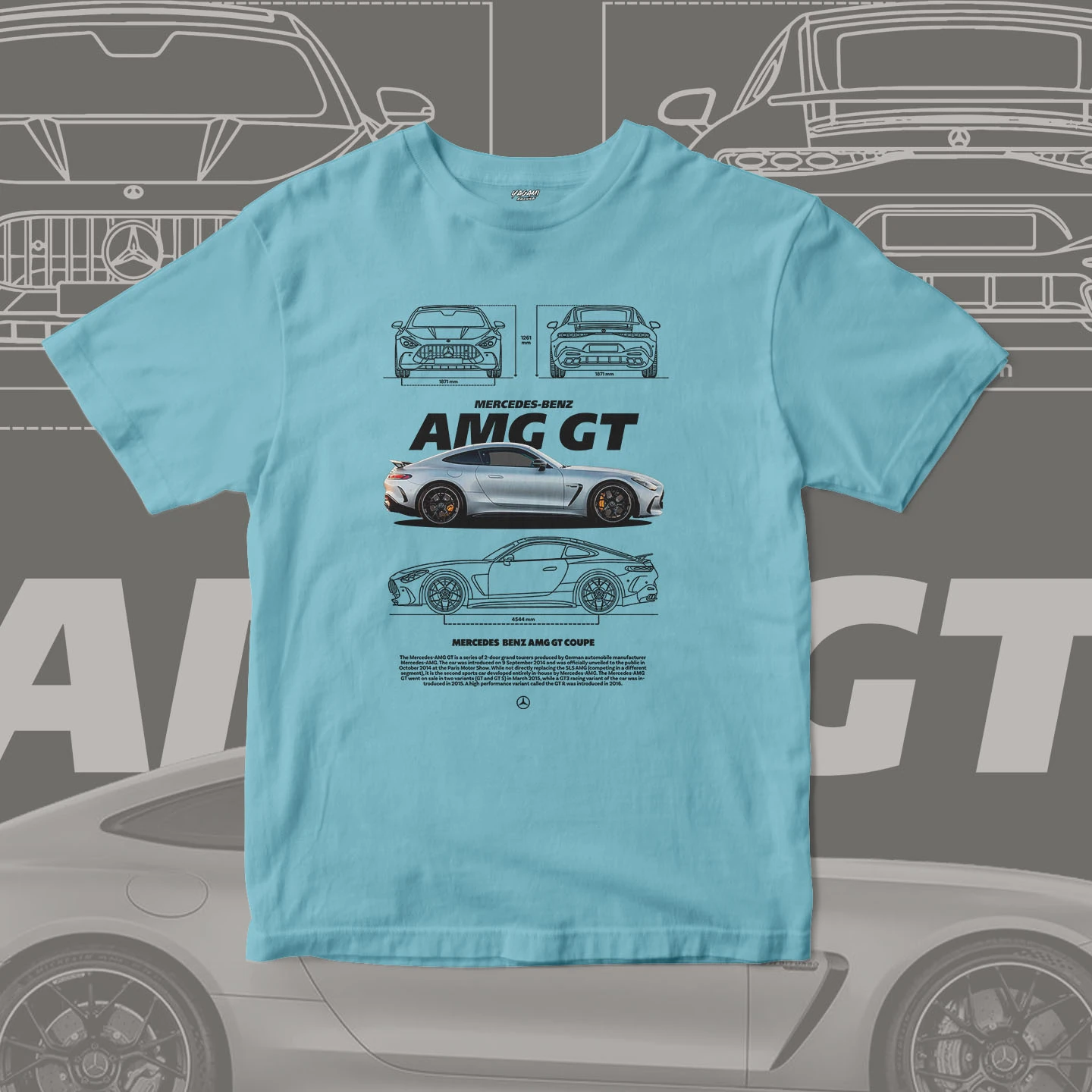 Grand Touring Blueprint | Unisex Jersey Short Sleeve Tee - Image 7
