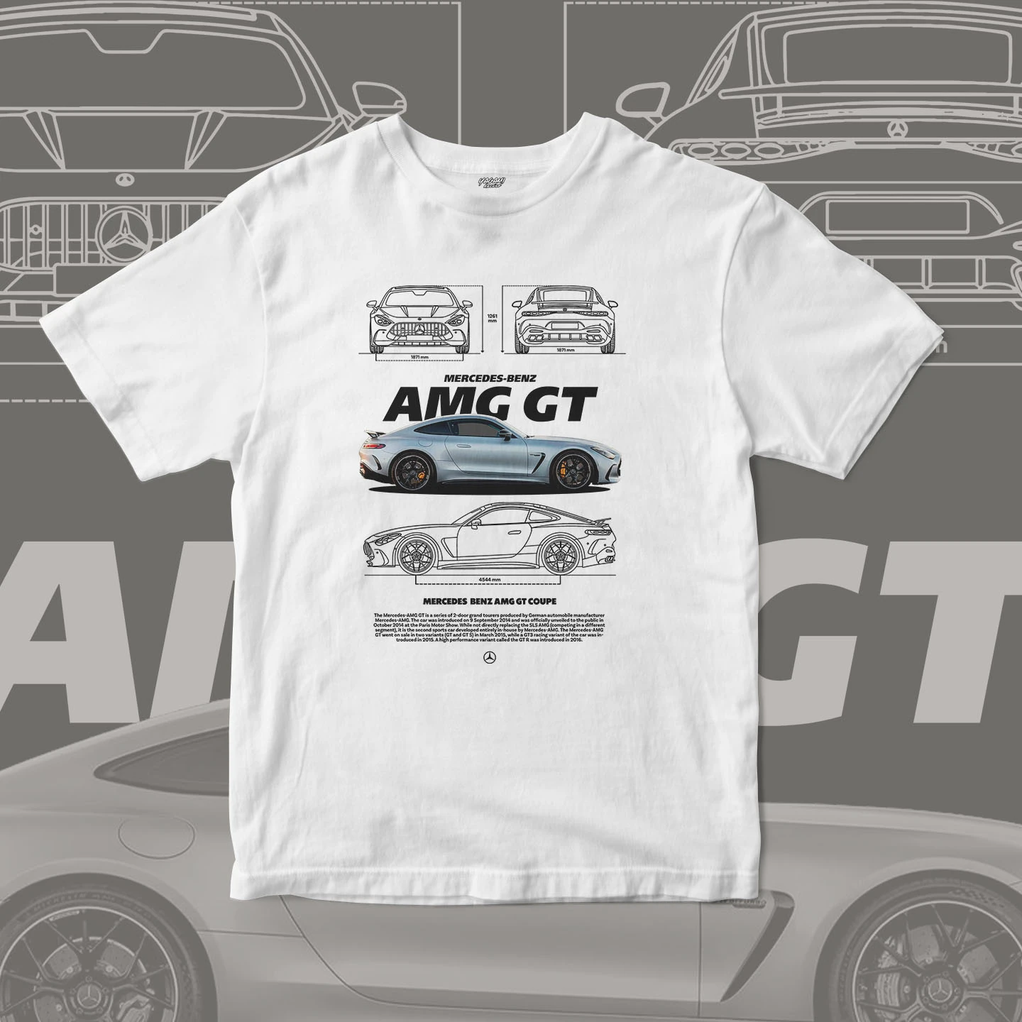 Grand Touring Blueprint | Unisex Jersey Short Sleeve Tee - Image 6
