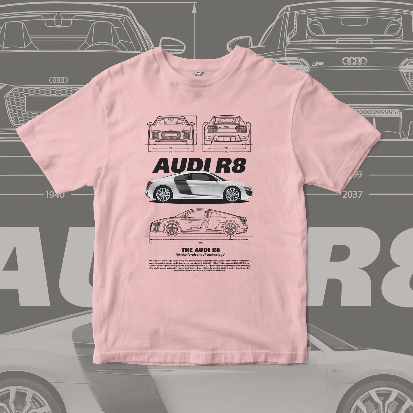 Midengine Supercar Blueprint | Unisex Jersey Short Sleeve Tee - Image 7