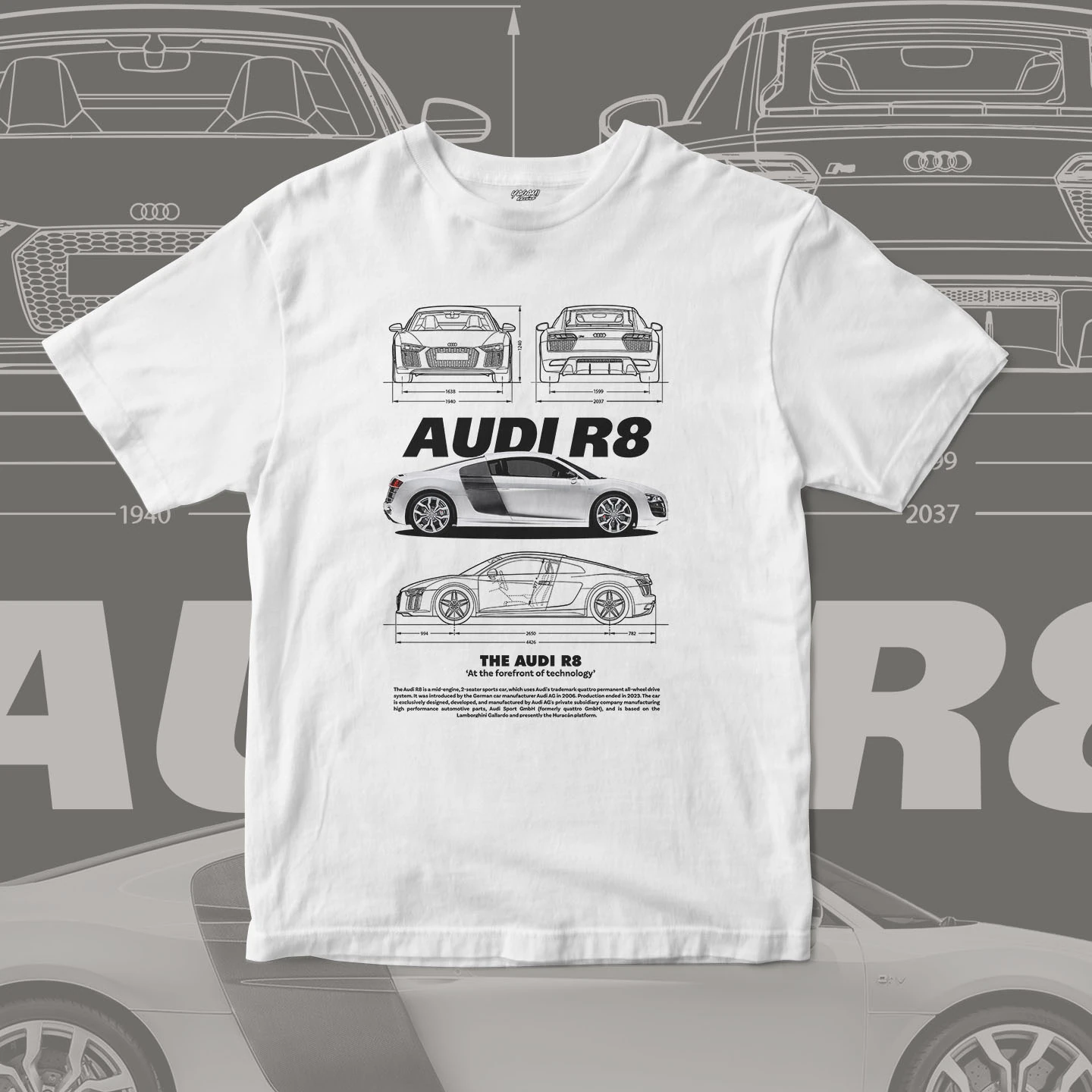 Midengine Supercar Blueprint | Unisex Jersey Short Sleeve Tee - Image 5