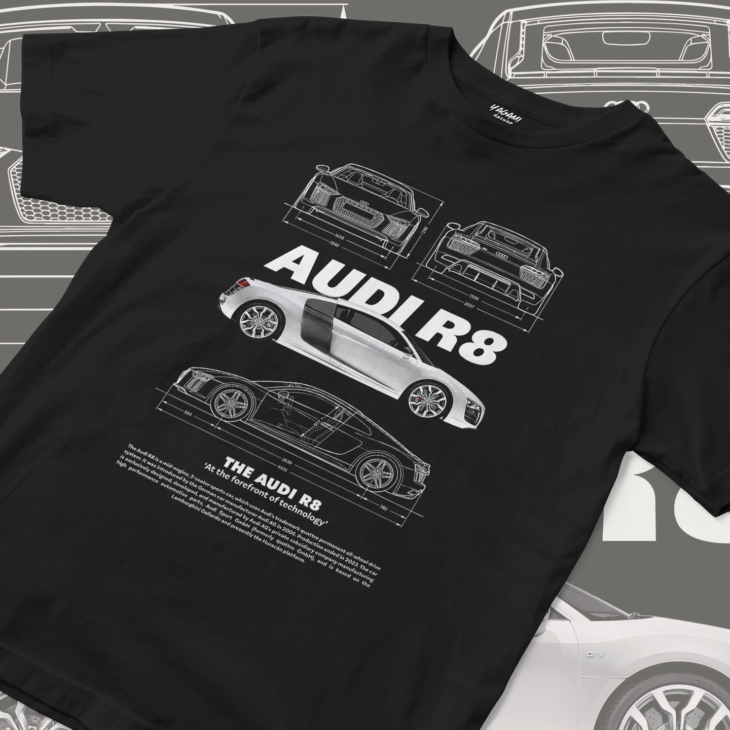 Midengine Supercar Blueprint | Unisex Jersey Short Sleeve Tee