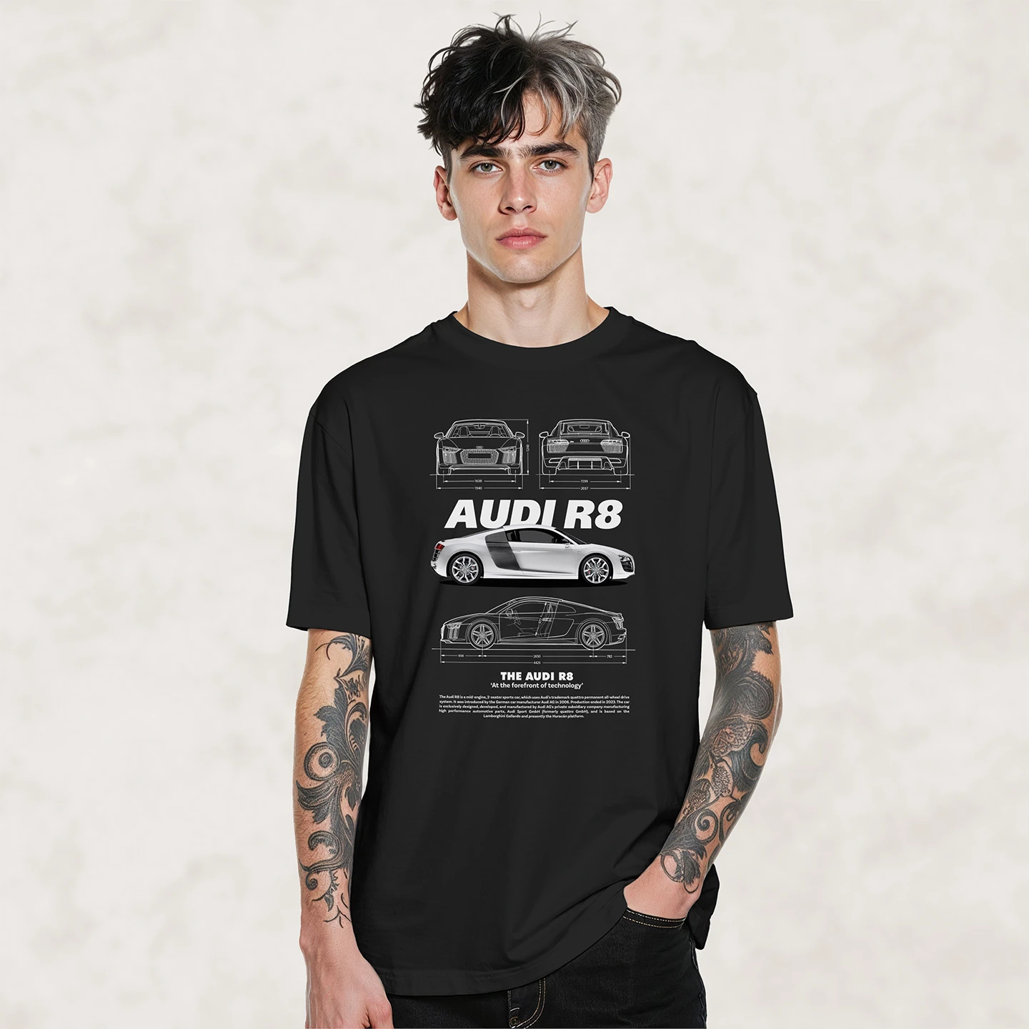 Midengine Supercar Blueprint | Unisex Jersey Short Sleeve Tee - Image 2