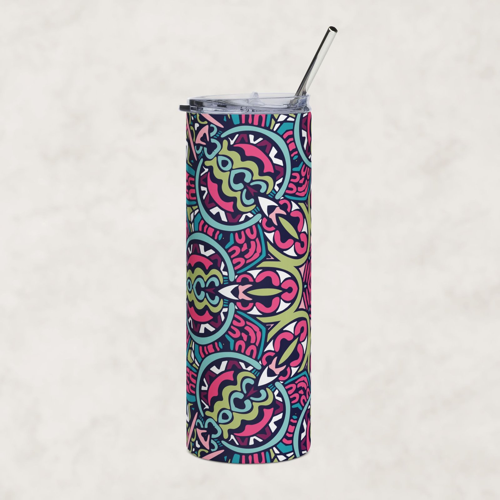 Electric Orbit Mandala | 20oz Stainless Steel Tumbler - Image 2