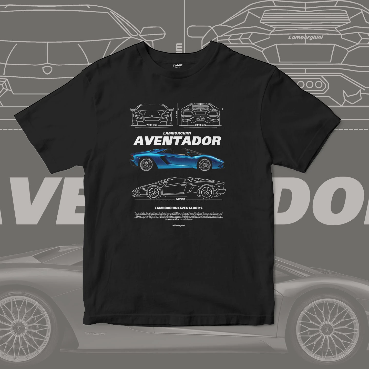 Blue V12 Roadster Blueprint | Unisex Jersey Short Sleeve Tee - Image 3