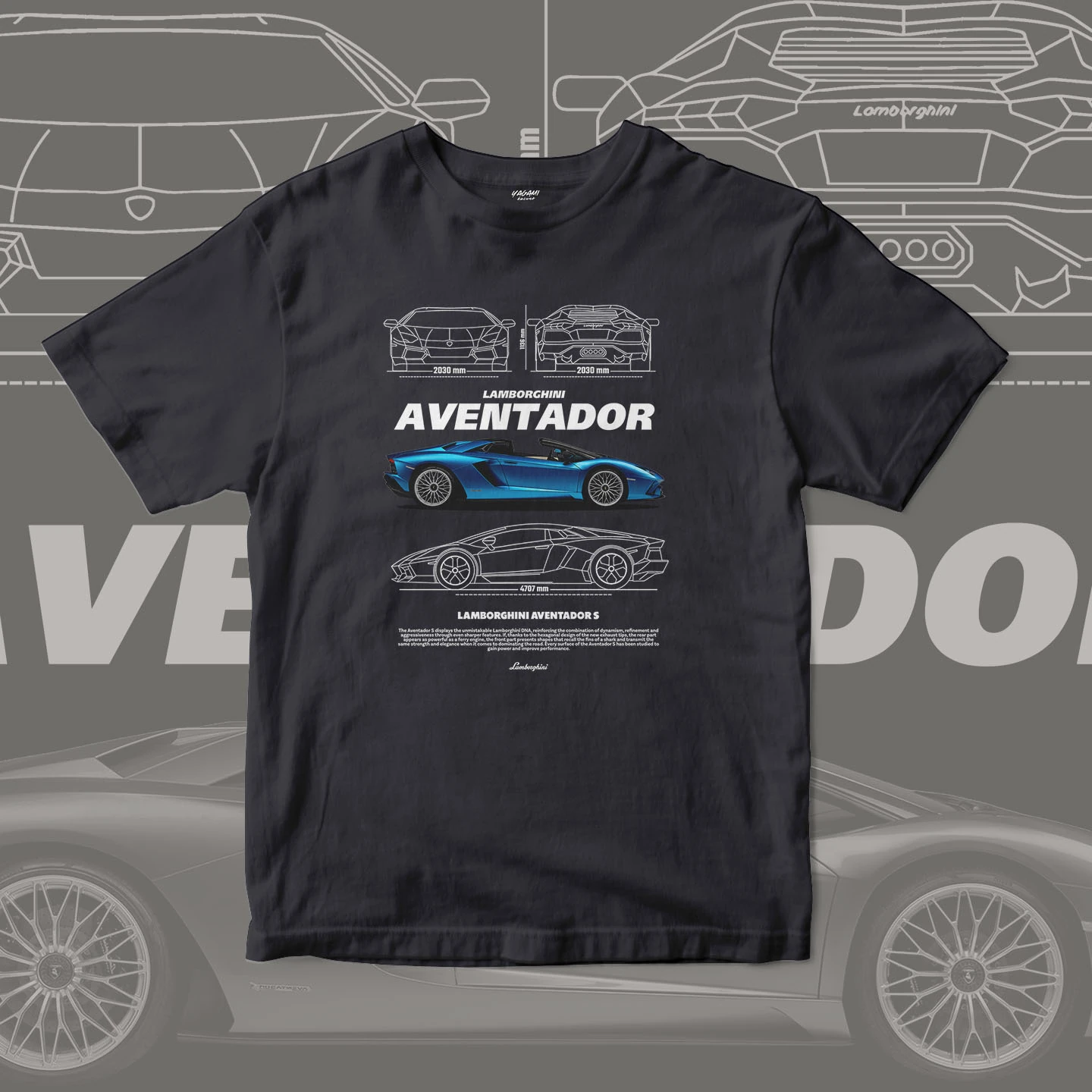 Blue V12 Roadster Blueprint | Unisex Jersey Short Sleeve Tee - Image 15