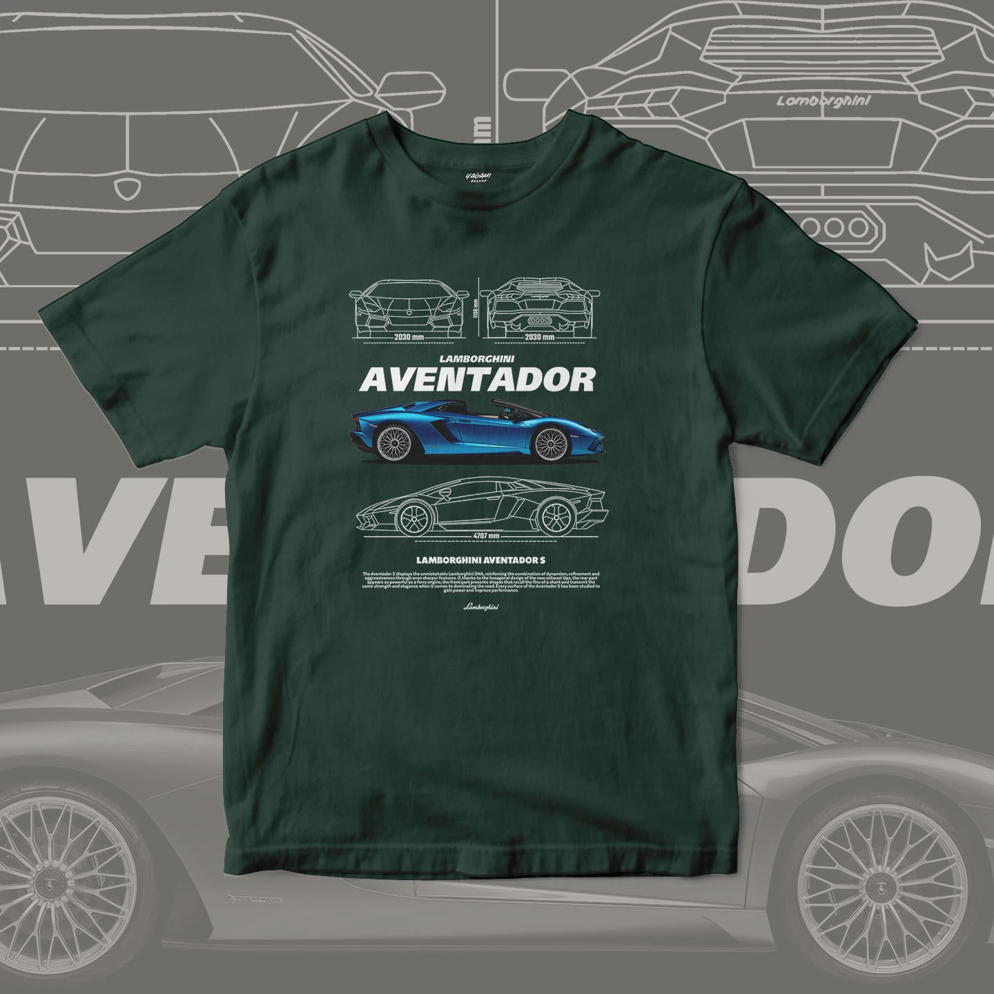 Blue V12 Roadster Blueprint | Unisex Jersey Short Sleeve Tee - Image 14