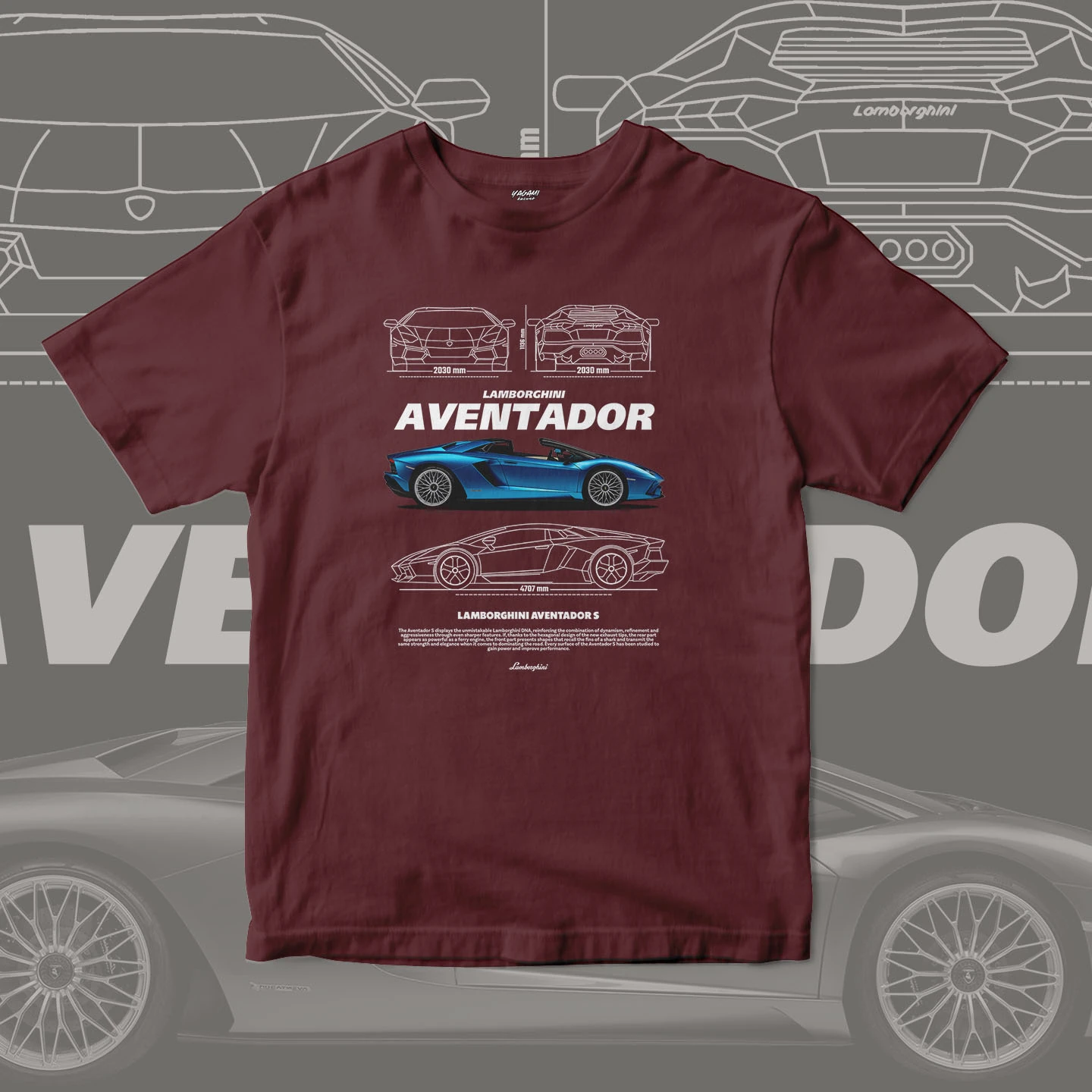 Blue V12 Roadster Blueprint | Unisex Jersey Short Sleeve Tee - Image 13