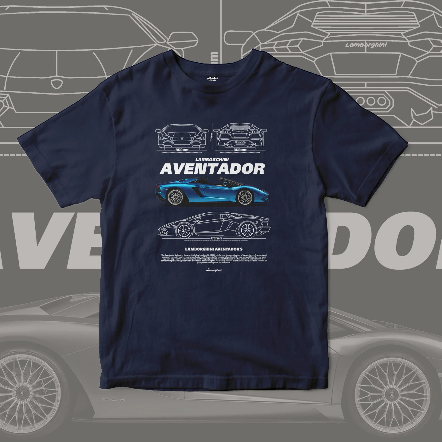 Blue V12 Roadster Blueprint | Unisex Jersey Short Sleeve Tee - Image 12