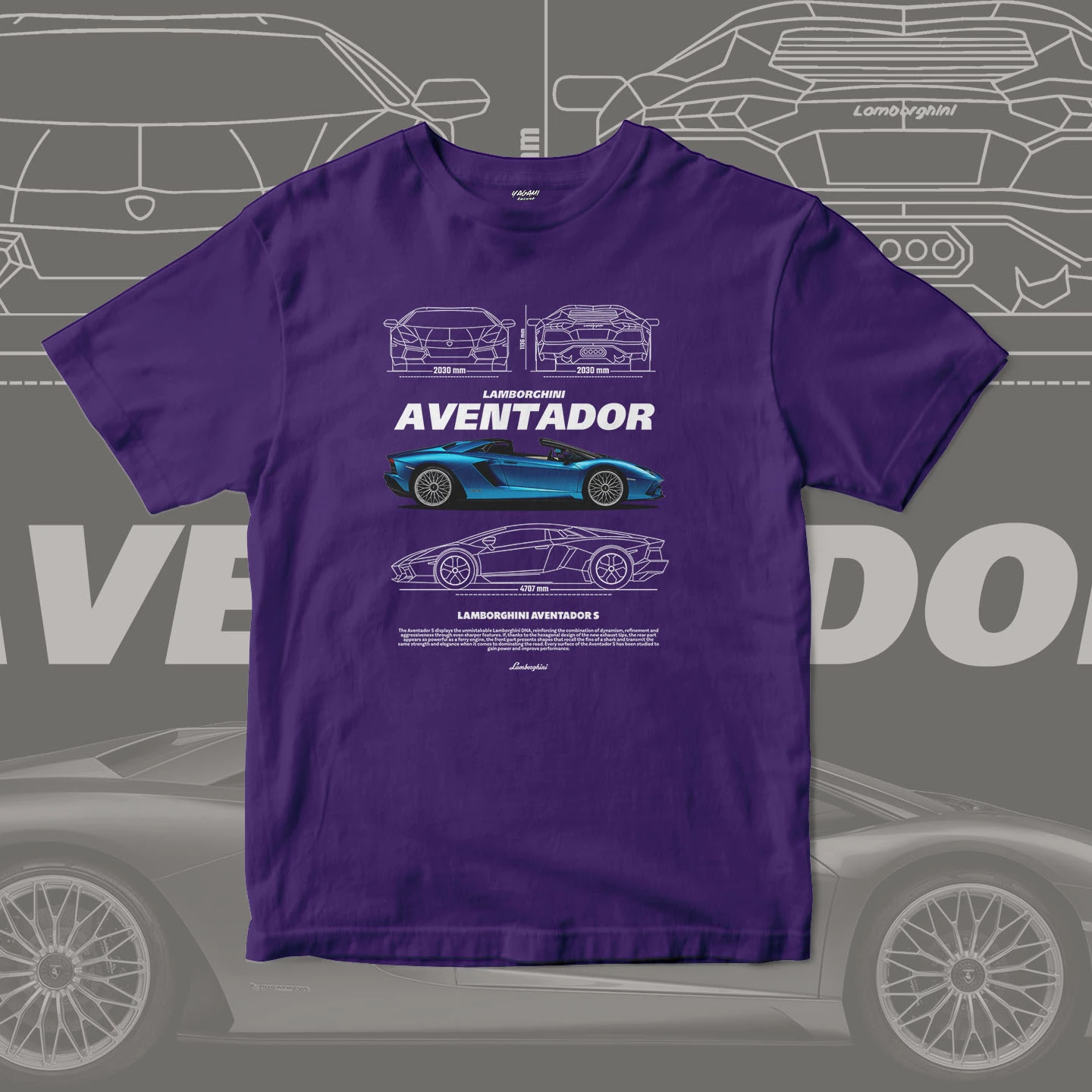 Blue V12 Roadster Blueprint | Unisex Jersey Short Sleeve Tee - Image 10