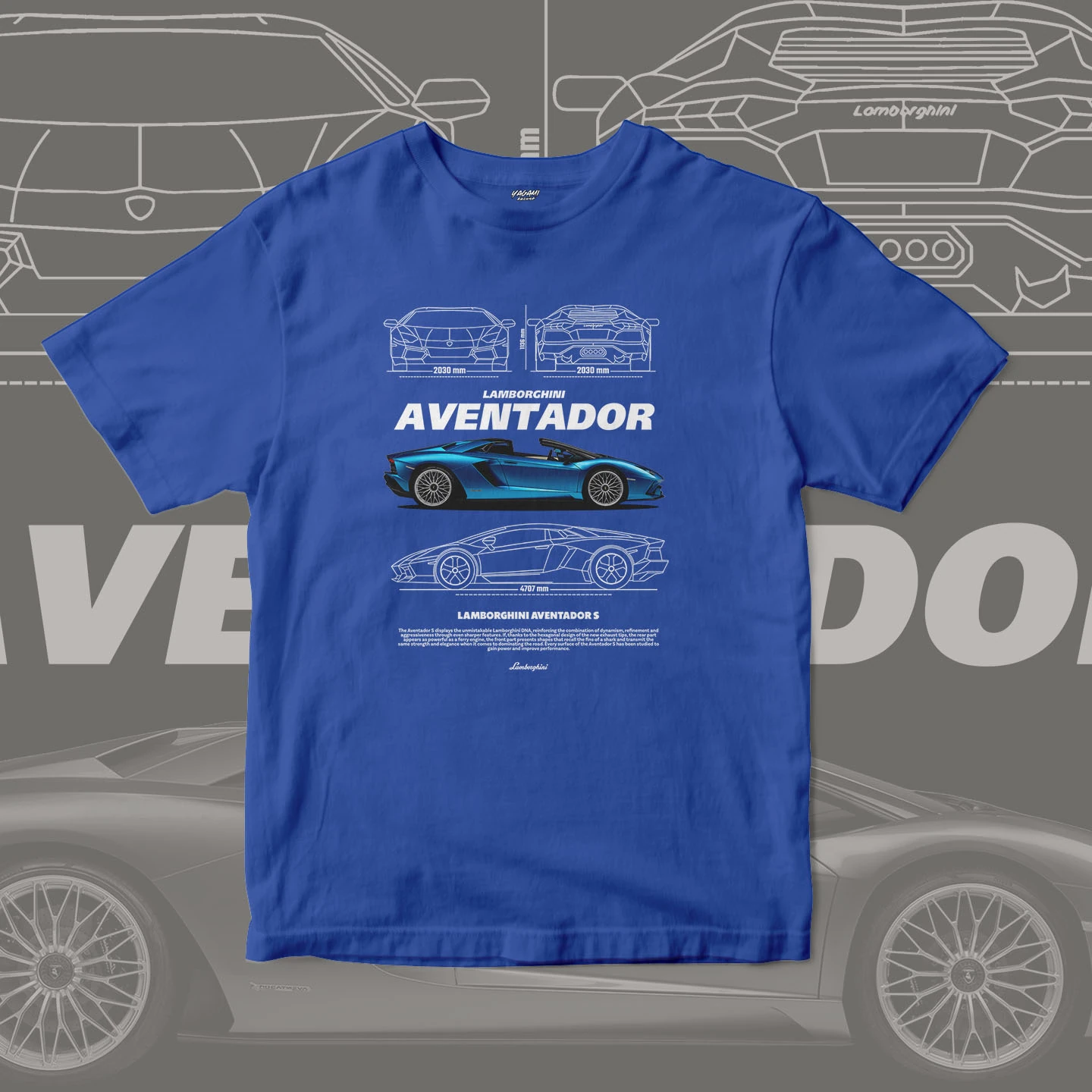 Blue V12 Roadster Blueprint | Unisex Jersey Short Sleeve Tee - Image 9
