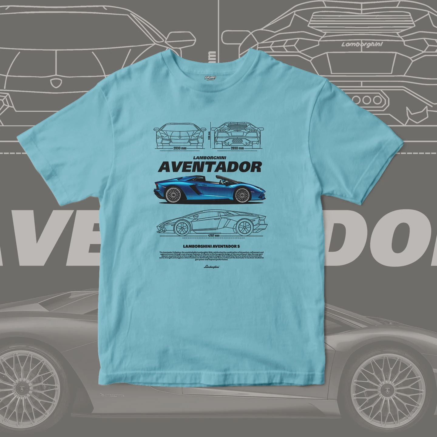 Blue V12 Roadster Blueprint | Unisex Jersey Short Sleeve Tee - Image 6