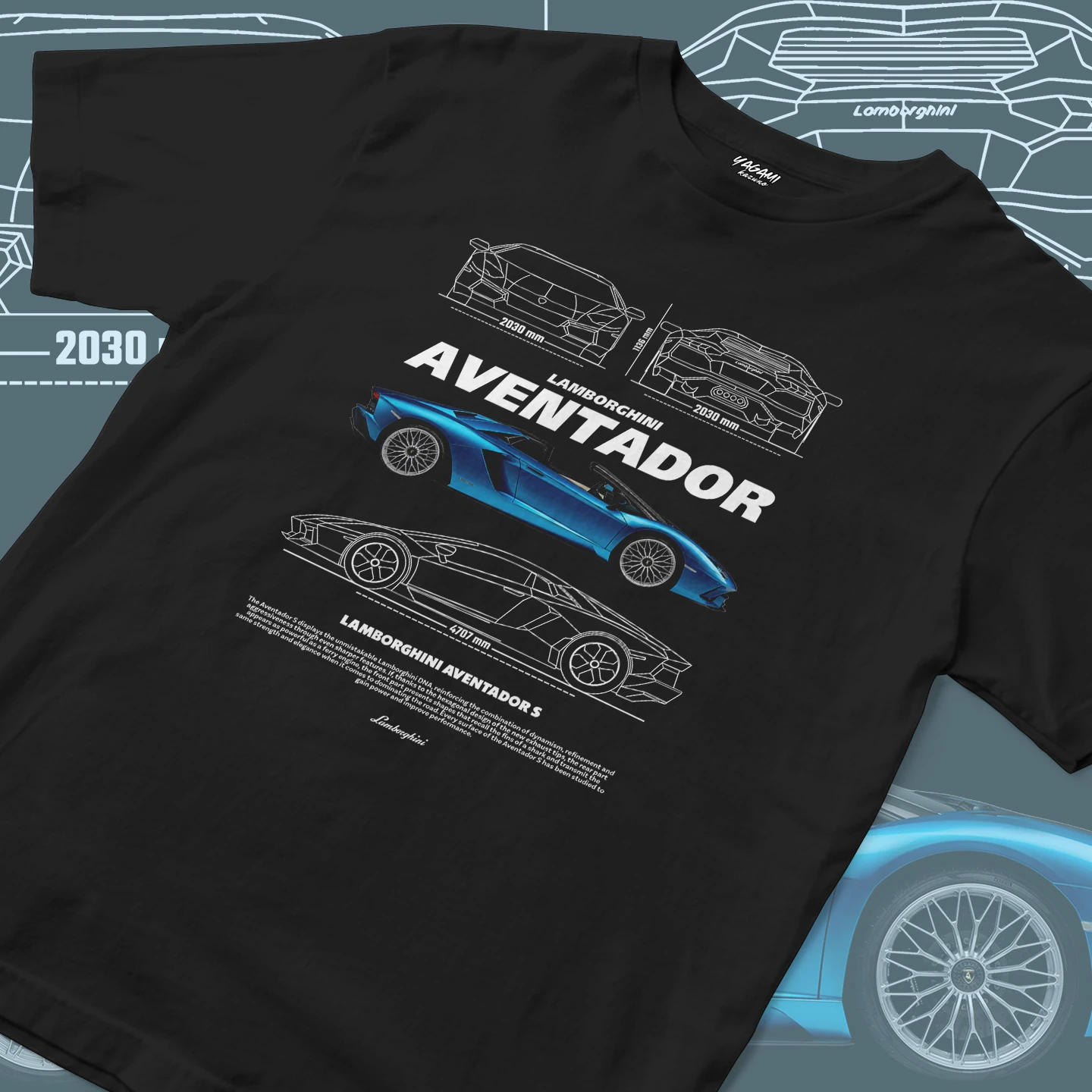 Blue V12 Roadster Blueprint | Unisex Jersey Short Sleeve Tee