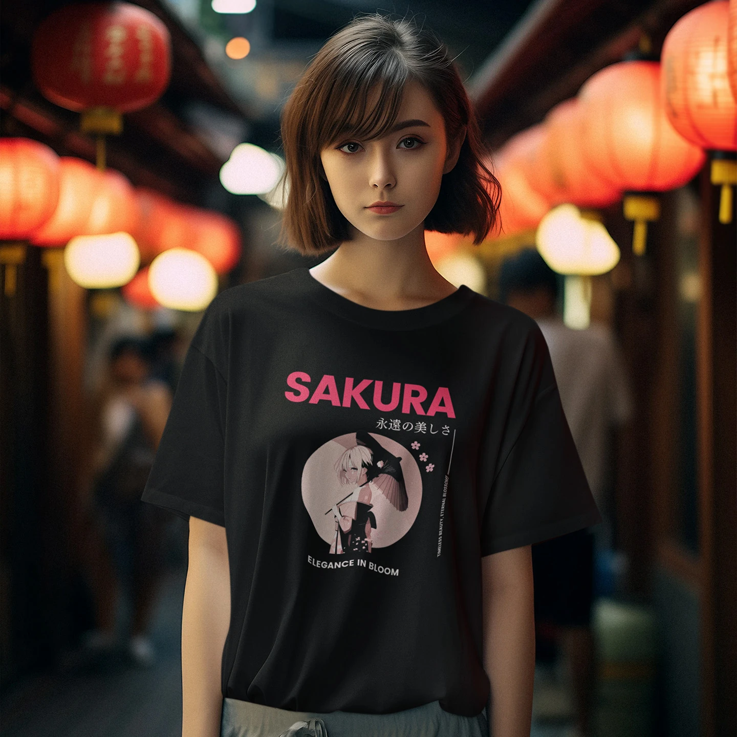 Sakura Umbrella Elegance | Unisex Jersey Short Sleeve Tee - Image 2