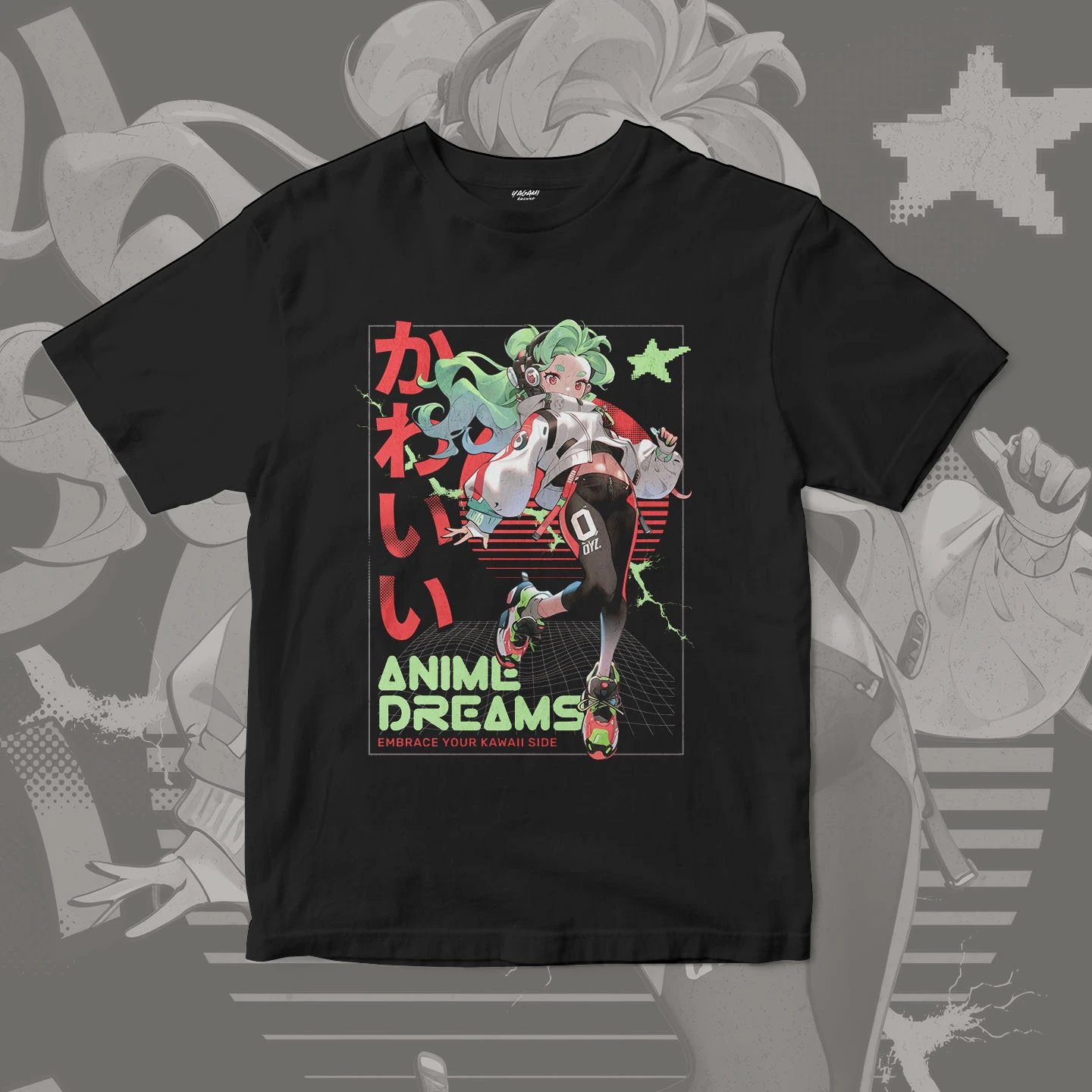 Neon Anime Dreams | Unisex Jersey Short Sleeve Tee - Image 3