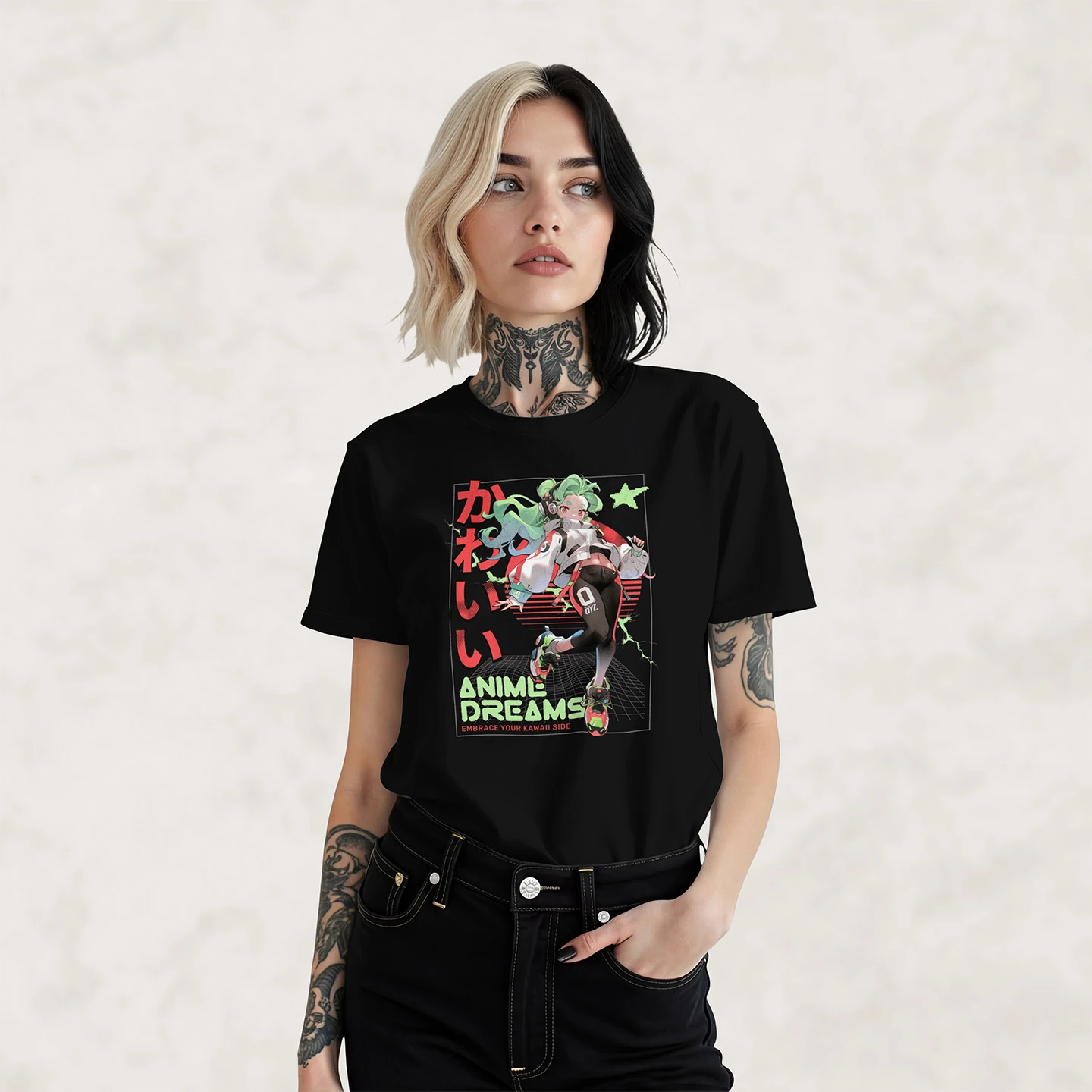 Neon Anime Dreams | Unisex Jersey Short Sleeve Tee - Image 2