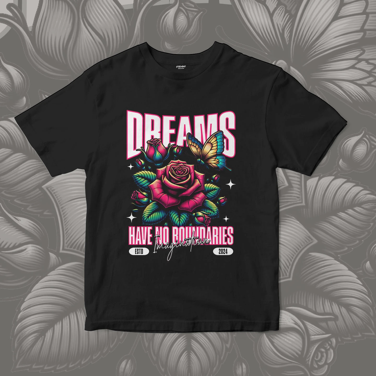 Dream Rose Wings | Unisex Jersey Short Sleeve Tee - Image 3