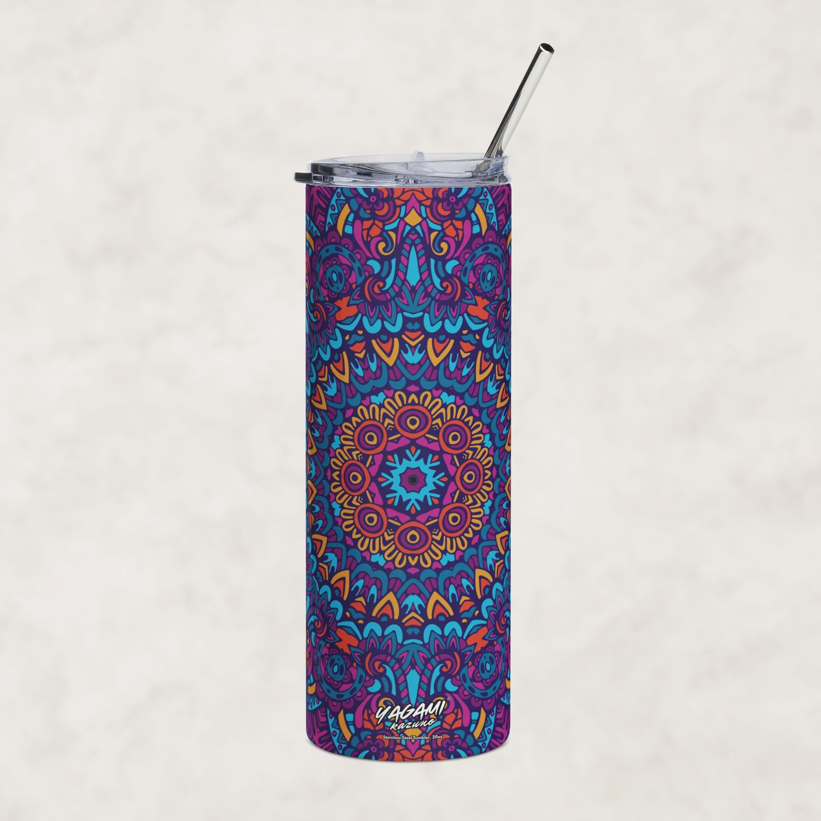 Electric Bloom Kaleidoscope | 20oz Stainless Steel Tumbler