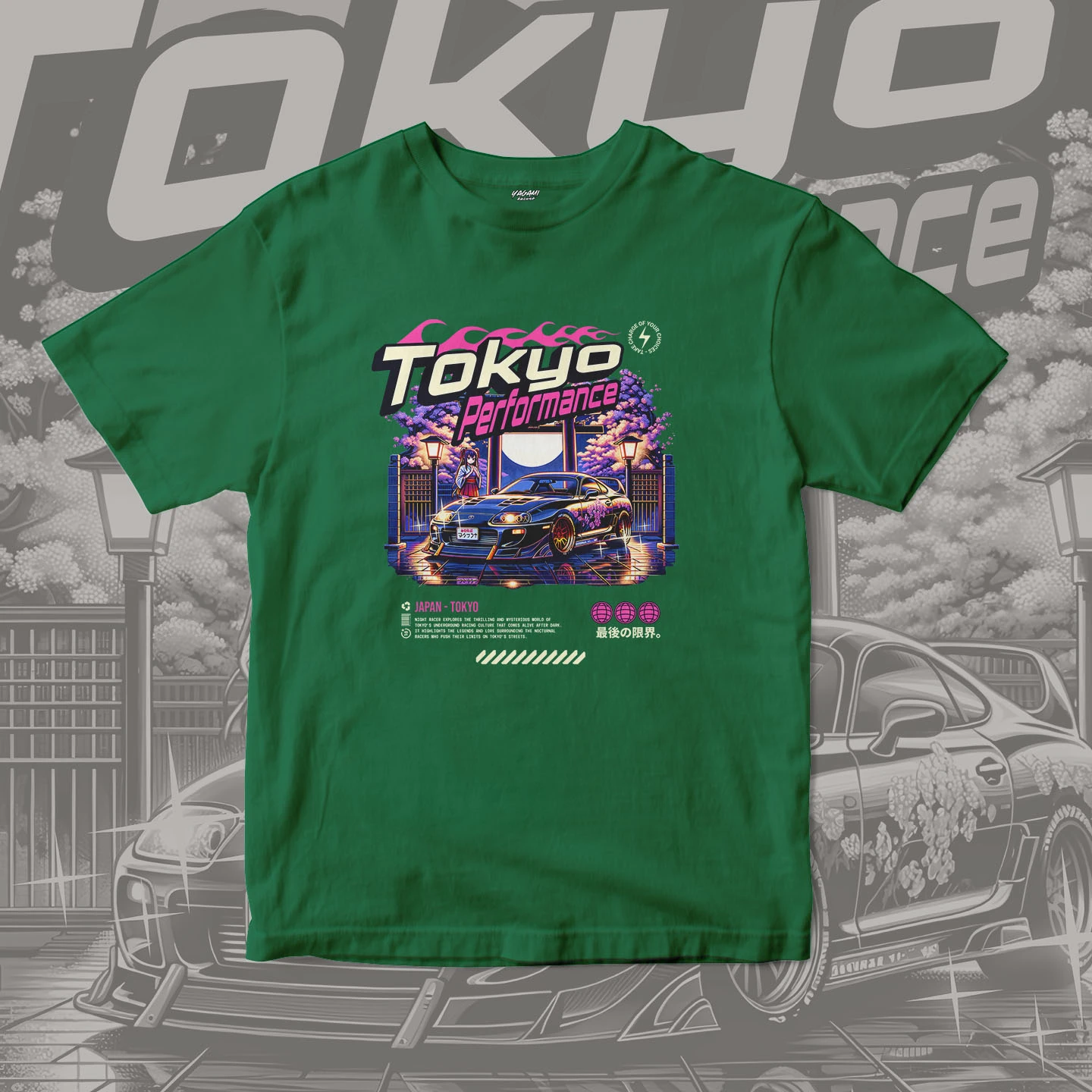 Tokyo Night Racer | Unisex Jersey Short Sleeve Tee - Image 9