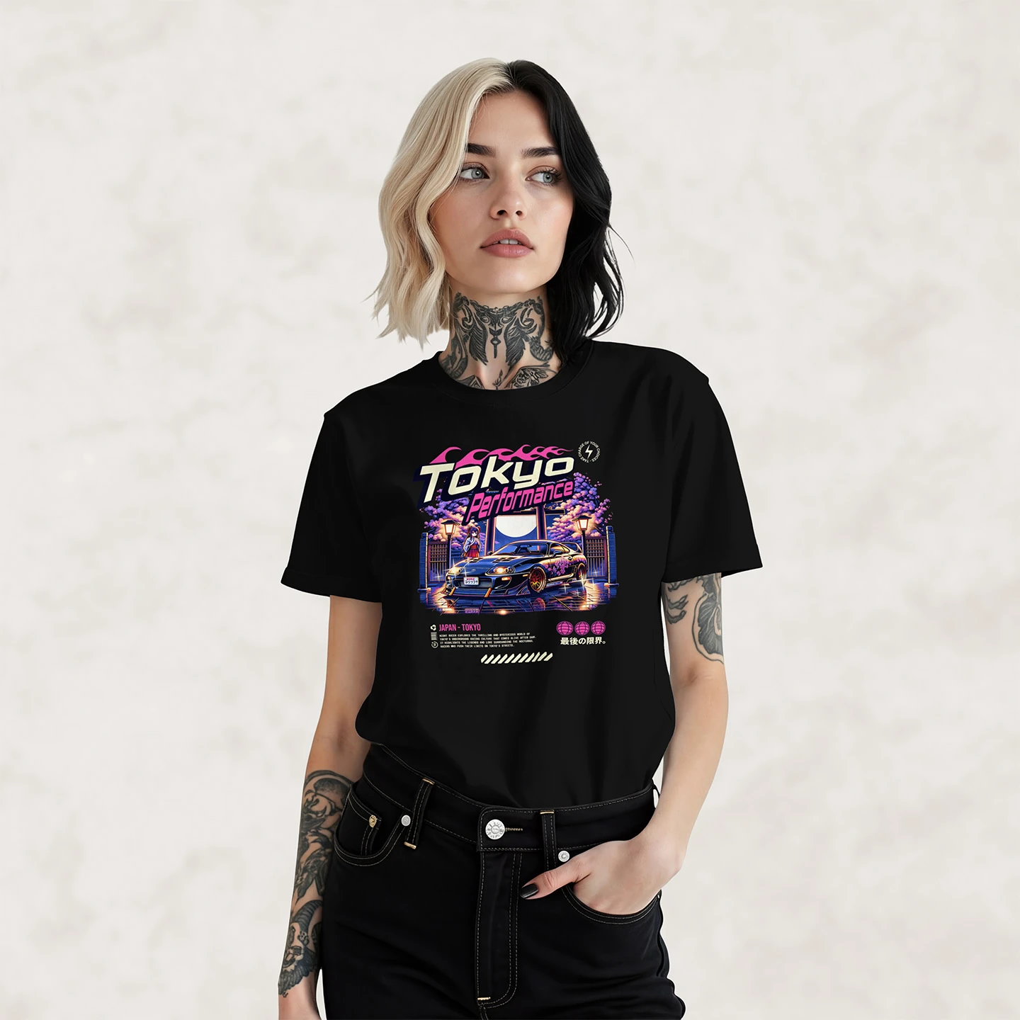 Tokyo Night Racer | Unisex Jersey Short Sleeve Tee - Image 2