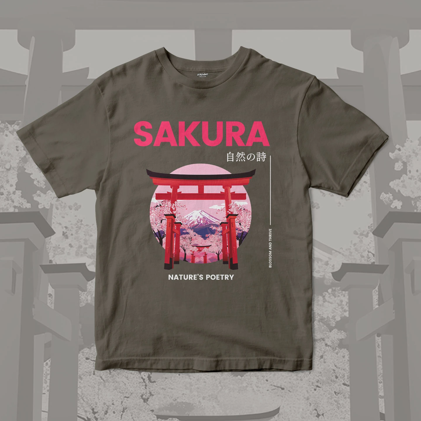 Sakura Torii Poetry | Unisex Jersey Short Sleeve Tee - Image 5