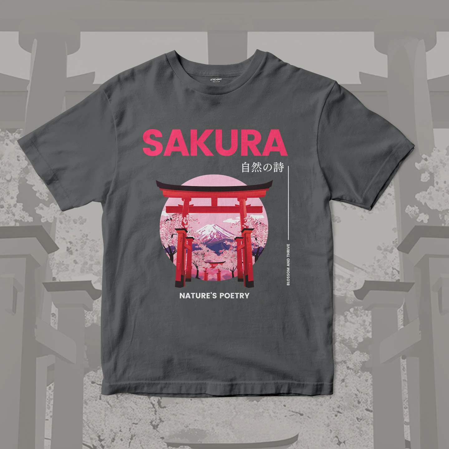 Sakura Torii Poetry | Unisex Jersey Short Sleeve Tee - Image 6