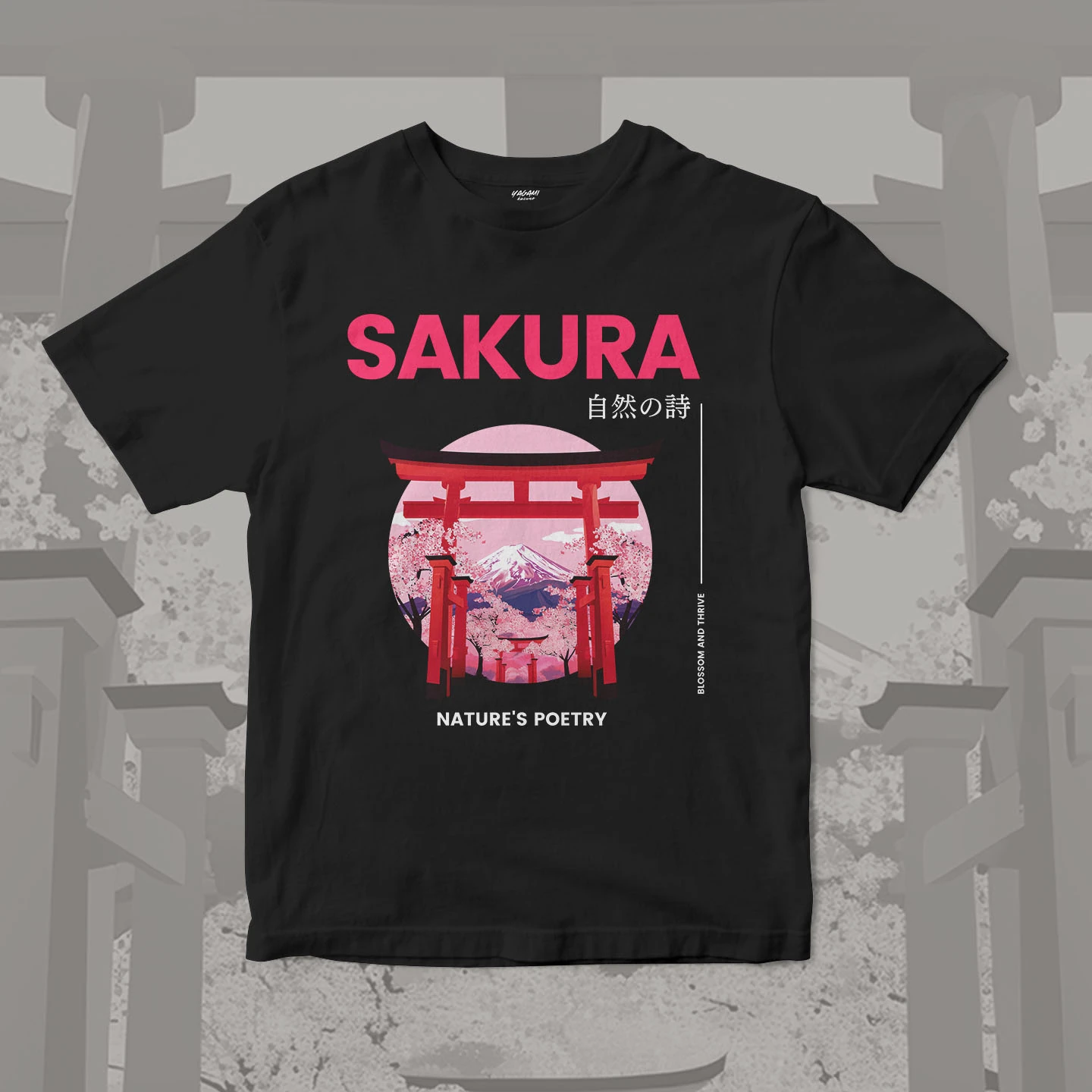 Sakura Torii Poetry | Unisex Jersey Short Sleeve Tee - Image 3