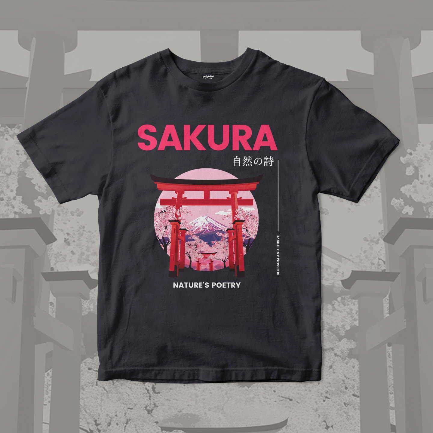 Sakura Torii Poetry | Unisex Jersey Short Sleeve Tee - Image 8