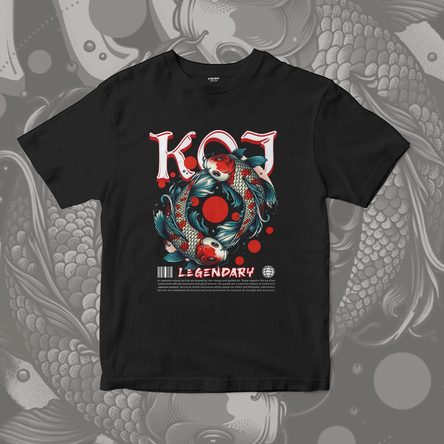 Koi Legend Circle | Unisex Jersey Short Sleeve Tee - Image 3