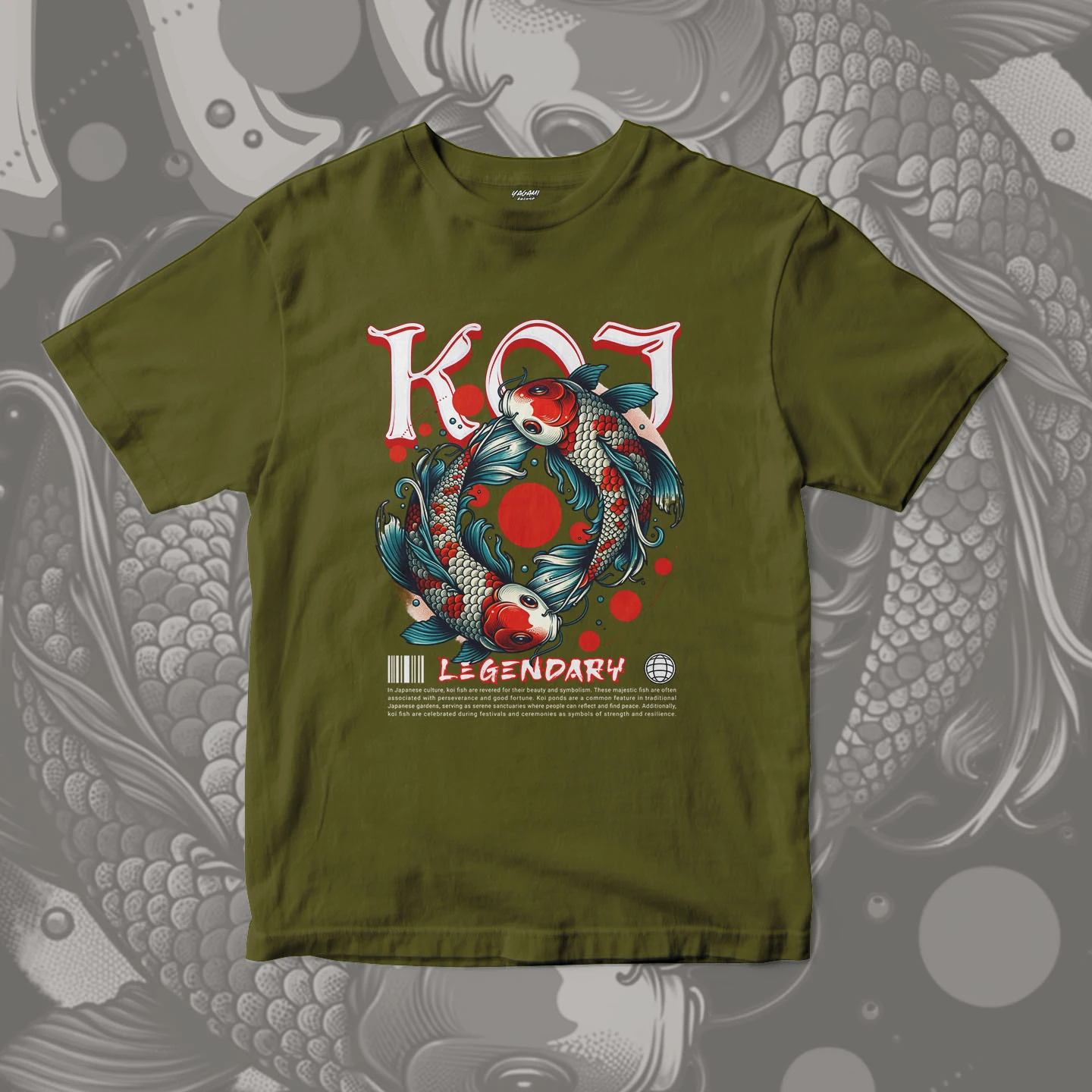 Koi Legend Circle | Unisex Jersey Short Sleeve Tee - Image 6