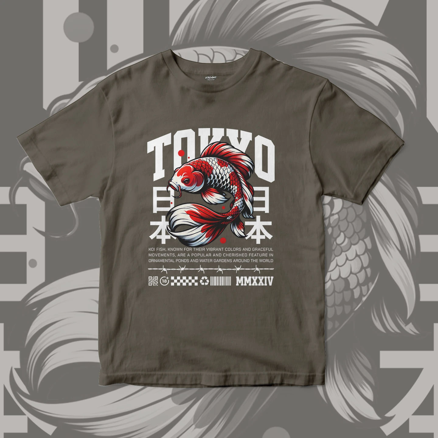 Tokyo Koi Spirit | Unisex Jersey Short Sleeve Tee - Image 14