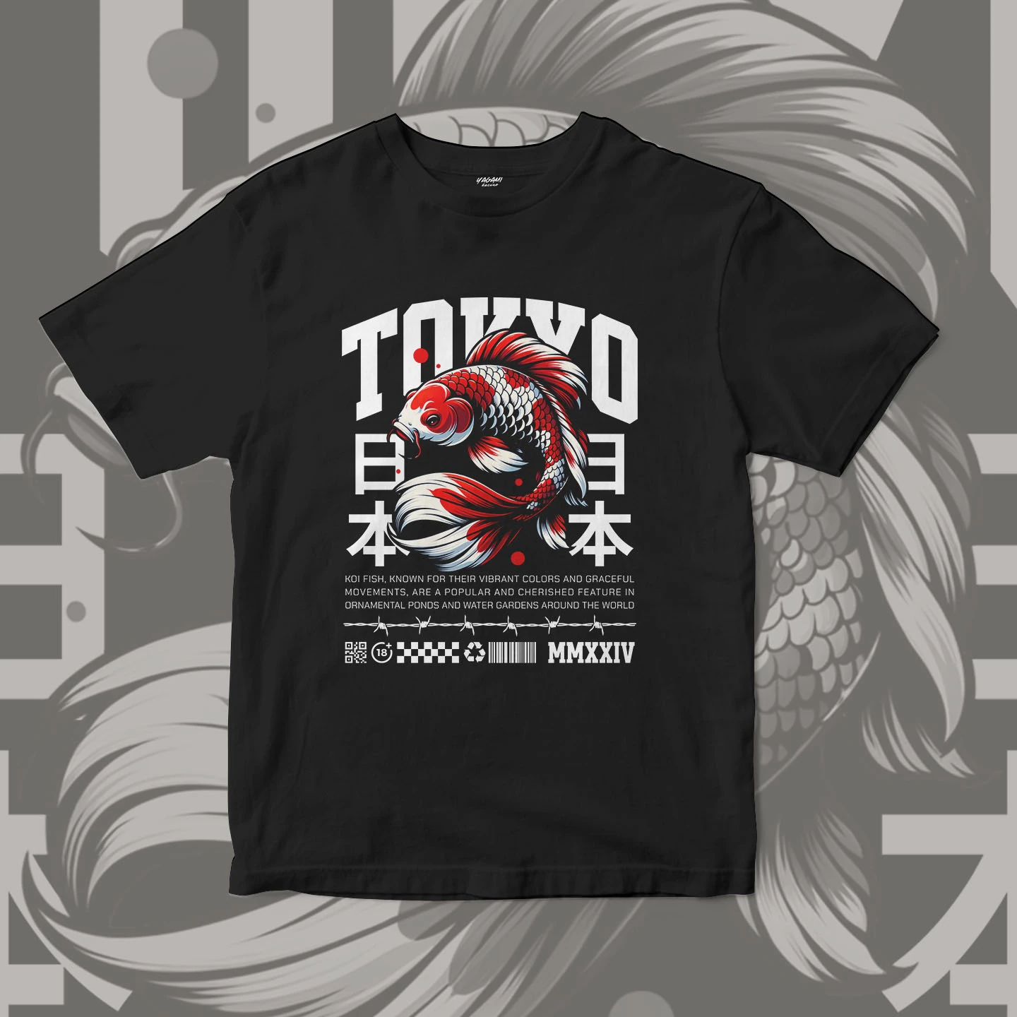 Tokyo Koi Spirit | Unisex Jersey Short Sleeve Tee - Image 3