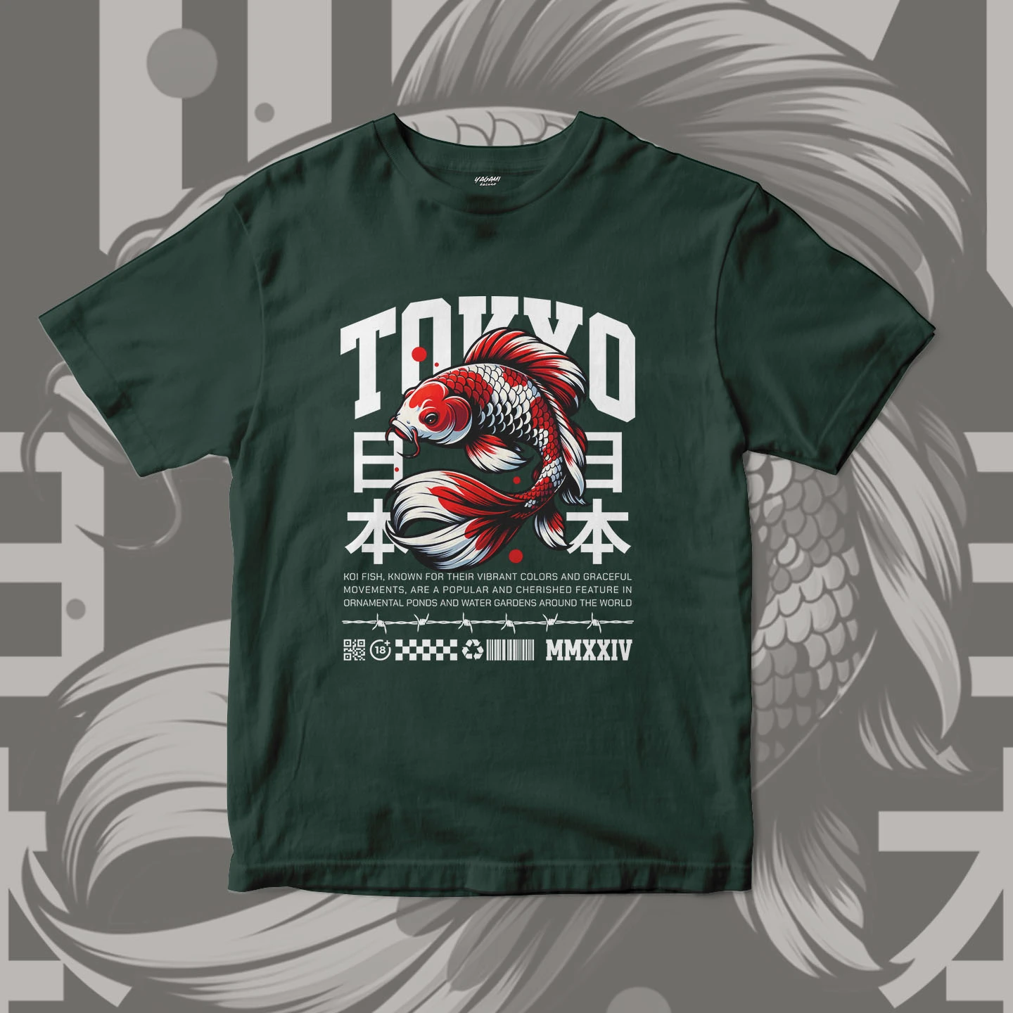 Tokyo Koi Spirit | Unisex Jersey Short Sleeve Tee - Image 10