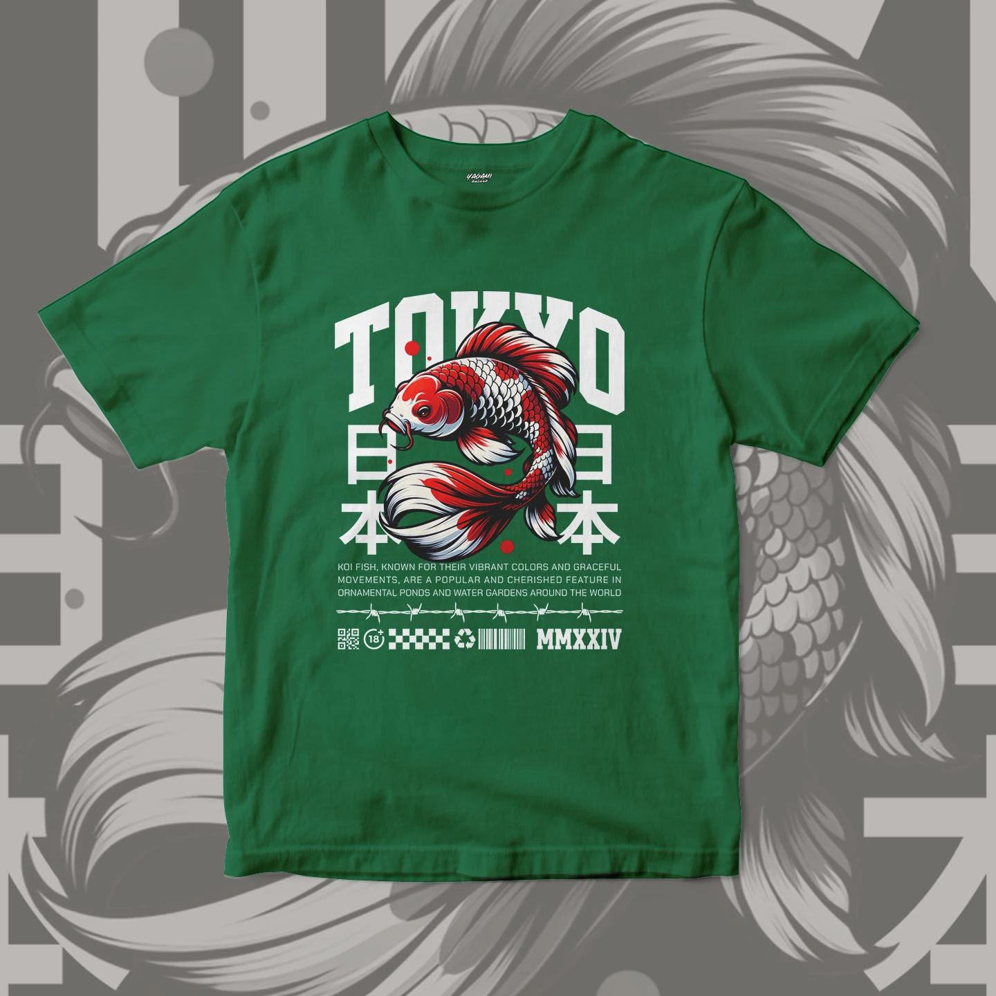 Tokyo Koi Spirit | Unisex Jersey Short Sleeve Tee - Image 9