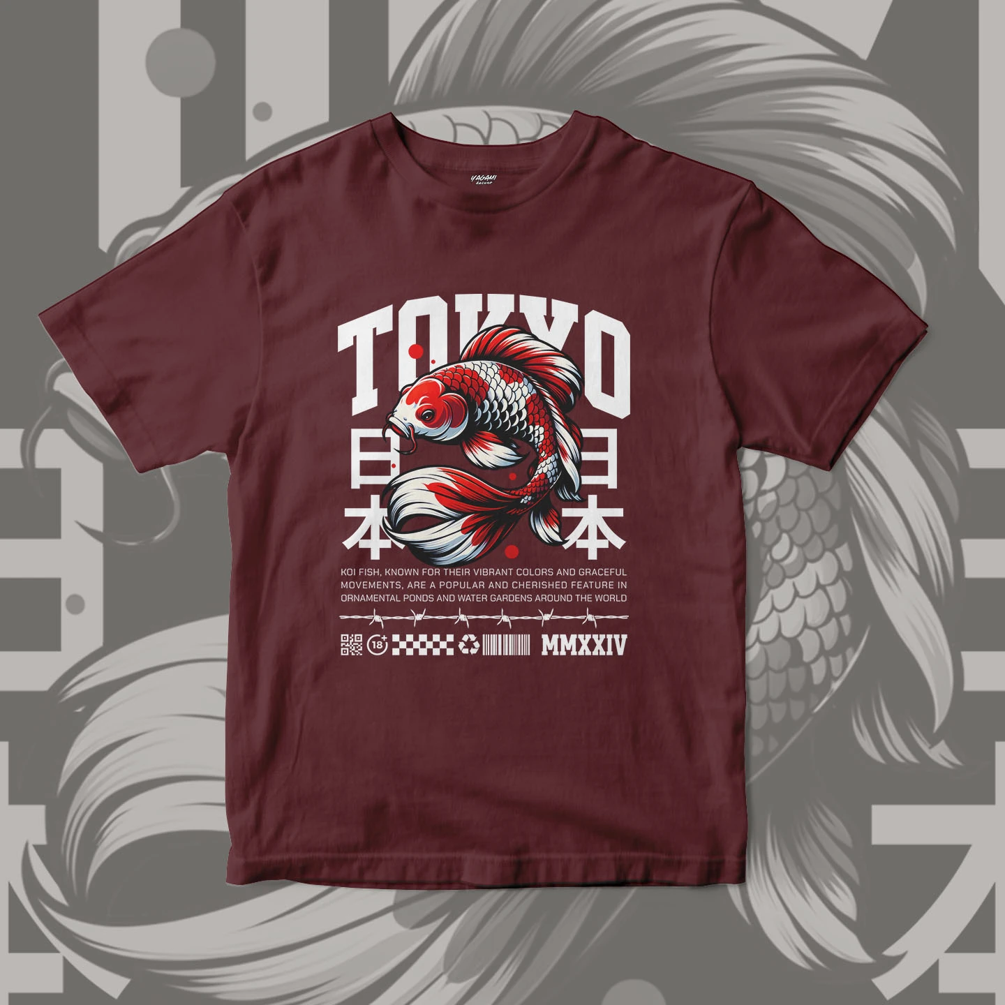 Tokyo Koi Spirit | Unisex Jersey Short Sleeve Tee - Image 8