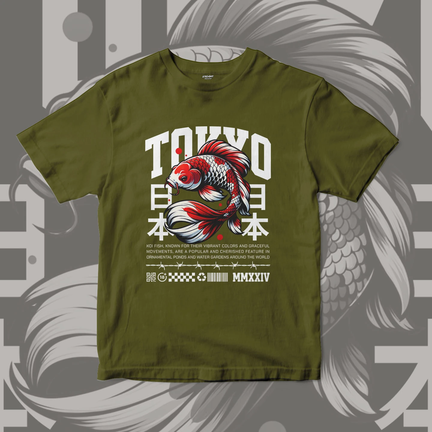 Tokyo Koi Spirit | Unisex Jersey Short Sleeve Tee - Image 6