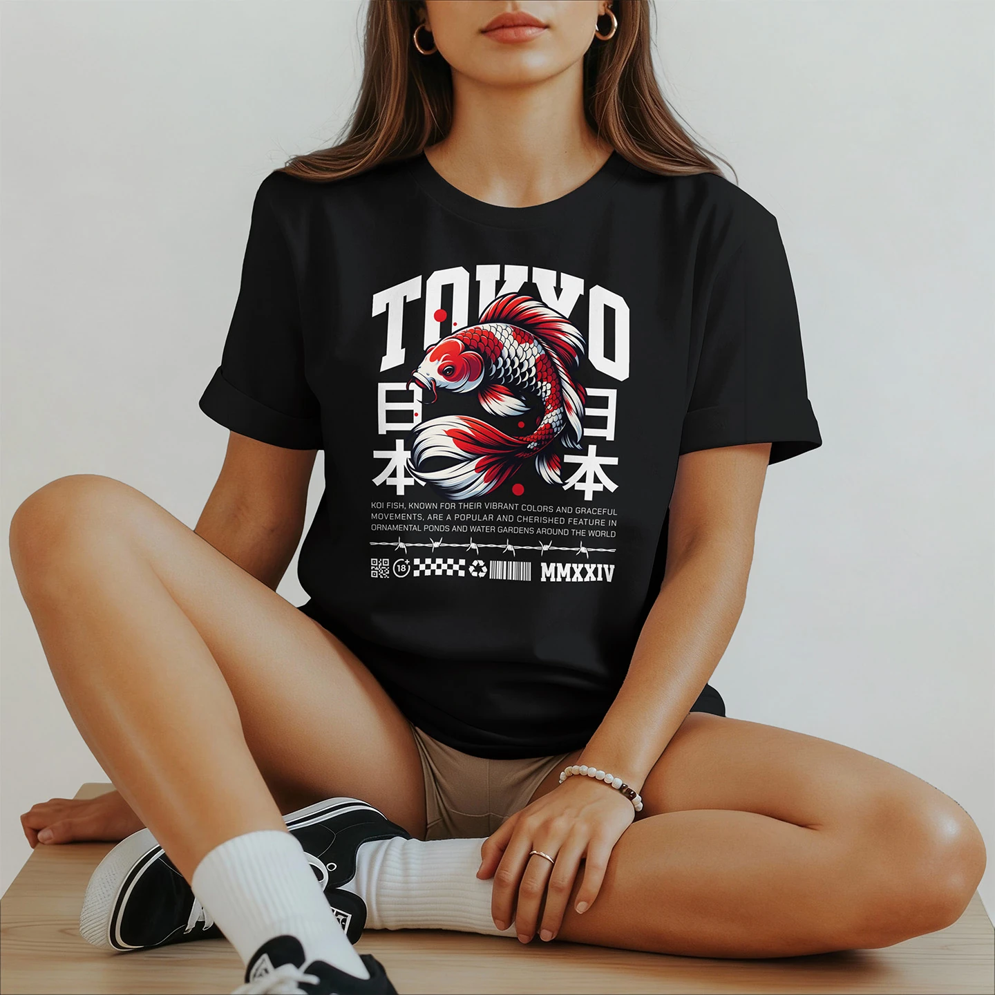 Tokyo Koi Spirit | Unisex Jersey Short Sleeve Tee - Image 2