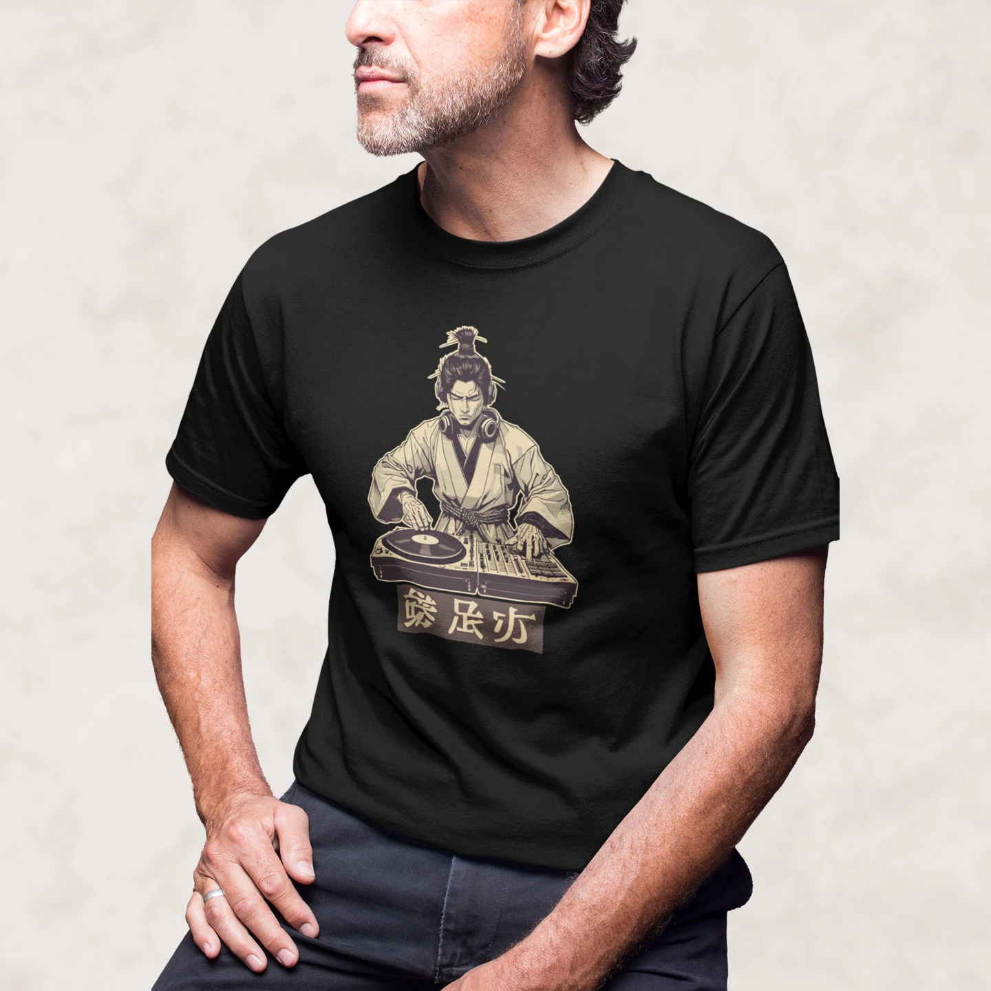 Samurai Vinyl Beats | Unisex Jersey Short Sleeve Tee - Image 2
