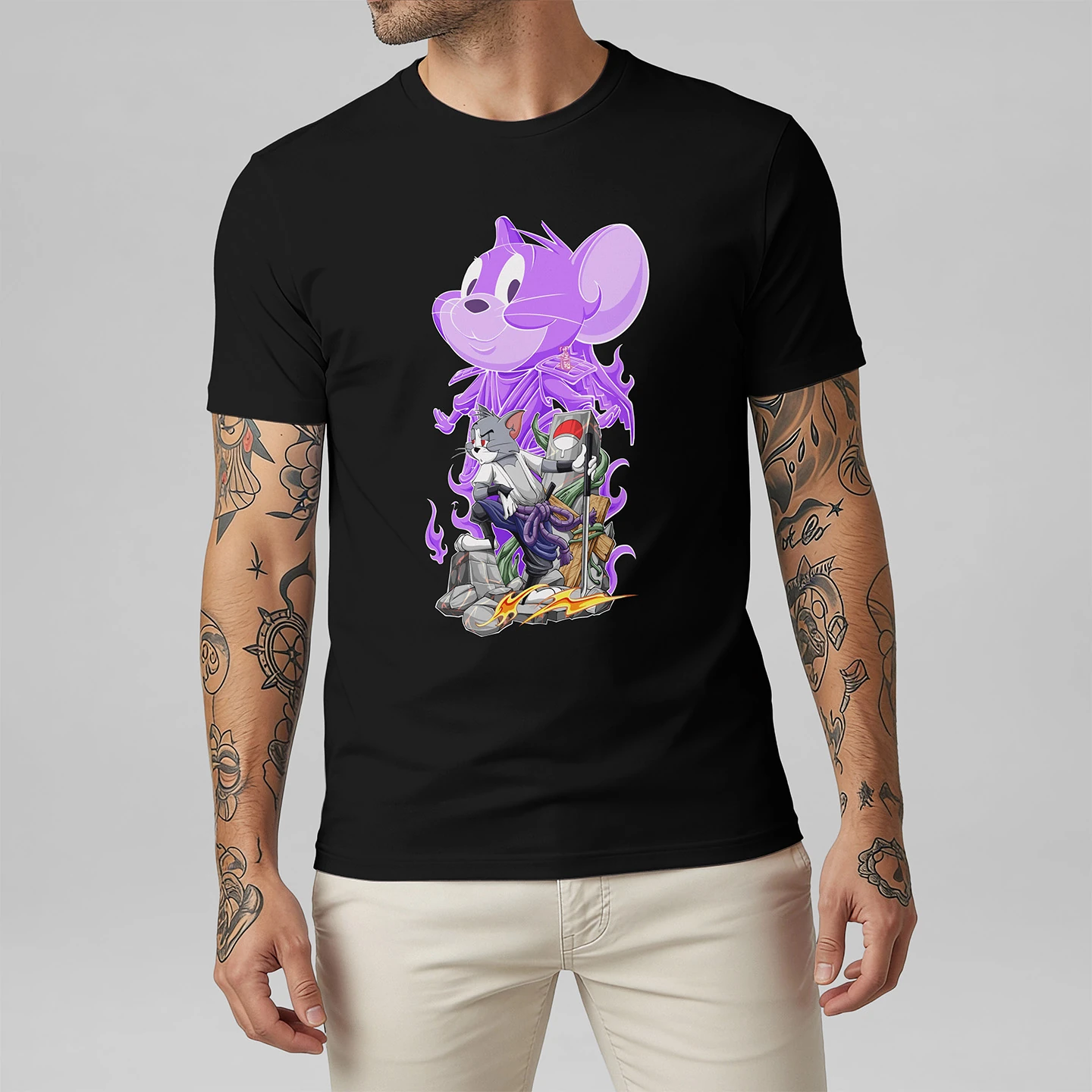 Tom Jerry Spirit Warrior | Unisex Jersey Short Sleeve Tee - Image 2