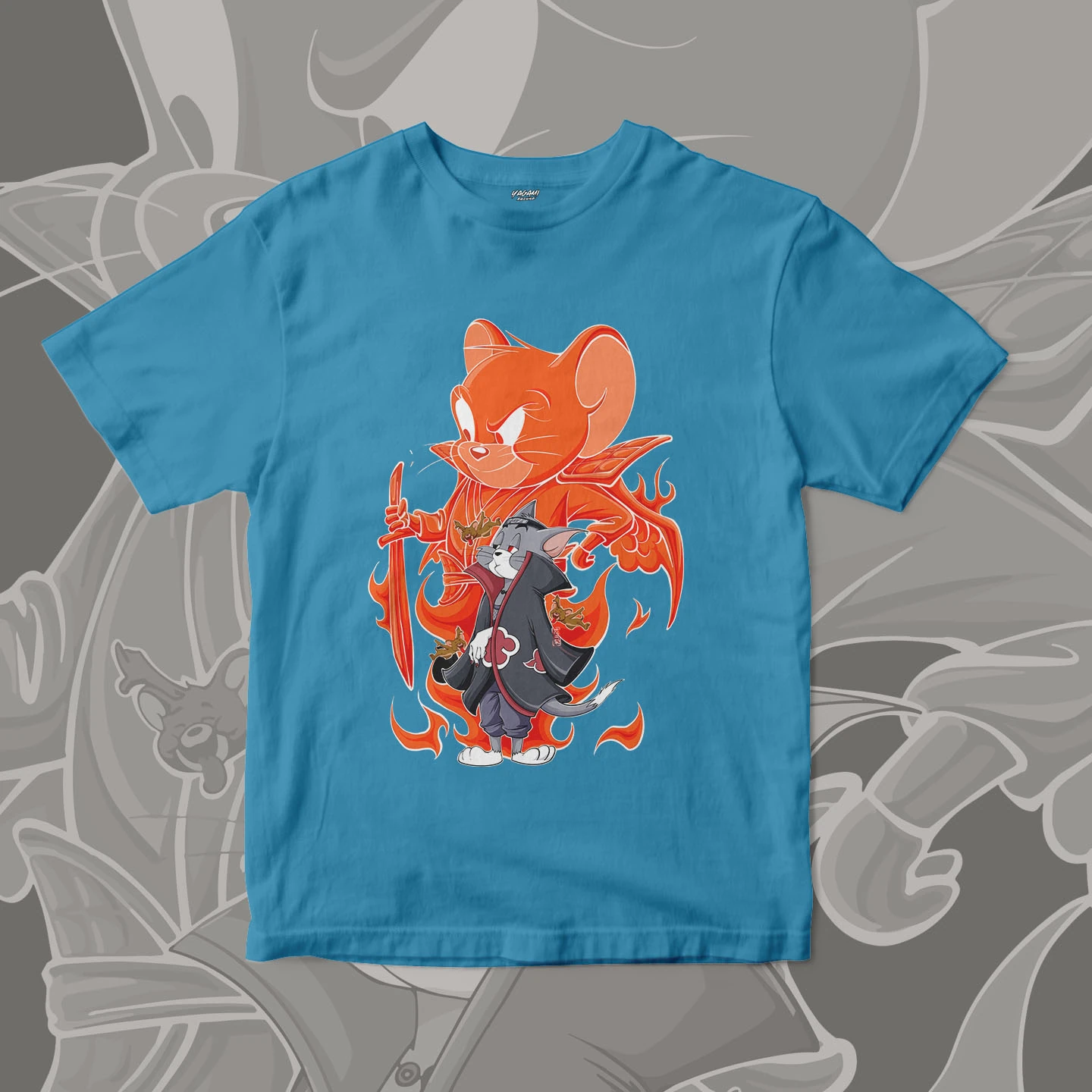 Tom Jerry Flame Ninja | Unisex Jersey Short Sleeve Tee - Image 15