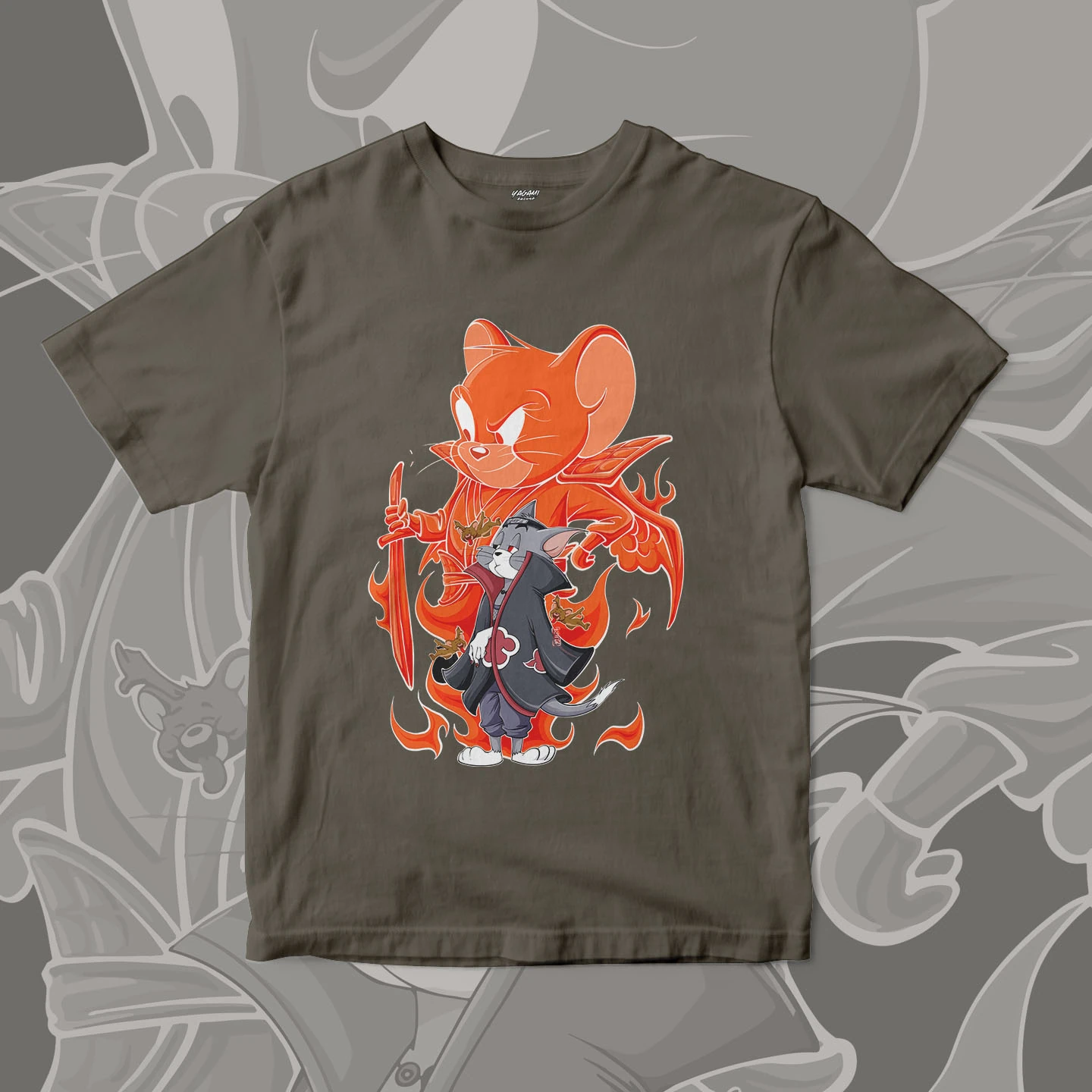 Tom Jerry Flame Ninja | Unisex Jersey Short Sleeve Tee - Image 14