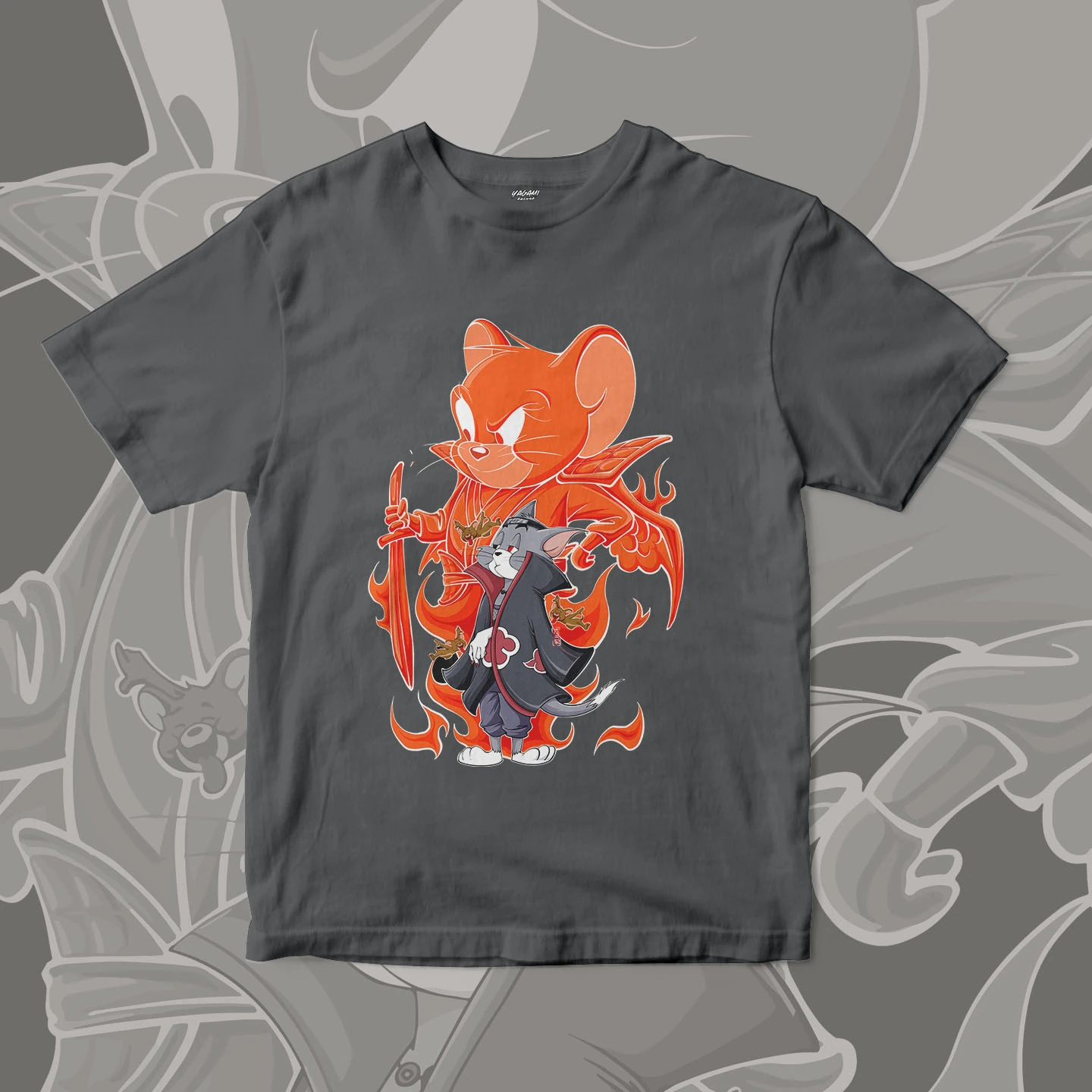 Tom Jerry Flame Ninja | Unisex Jersey Short Sleeve Tee - Image 13