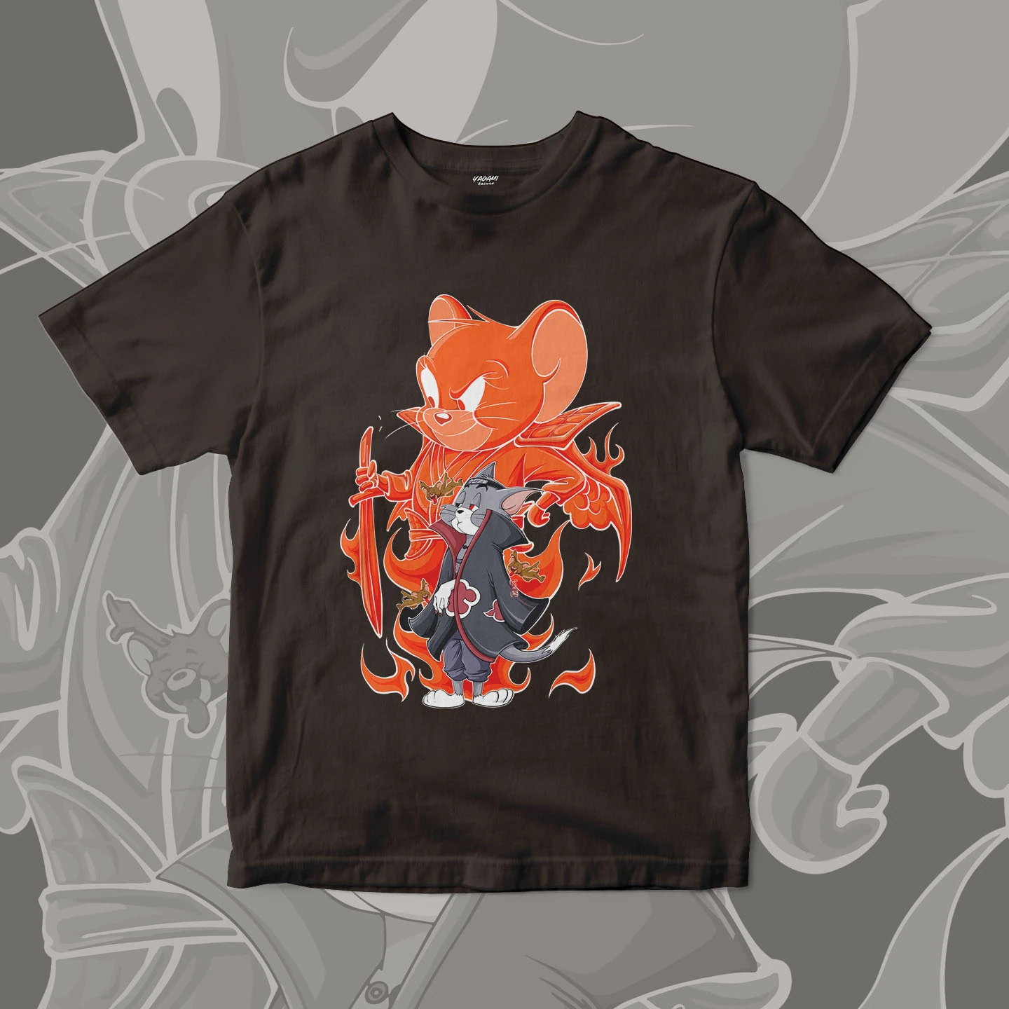 Tom Jerry Flame Ninja | Unisex Jersey Short Sleeve Tee - Image 12