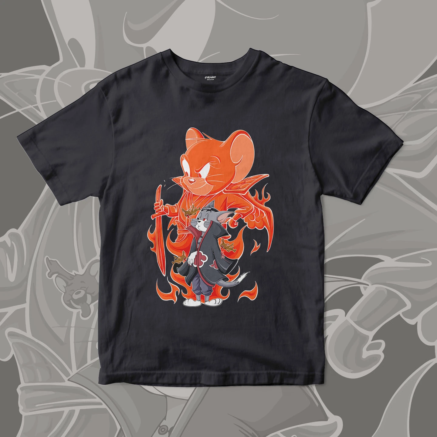 Tom Jerry Flame Ninja | Unisex Jersey Short Sleeve Tee - Image 11