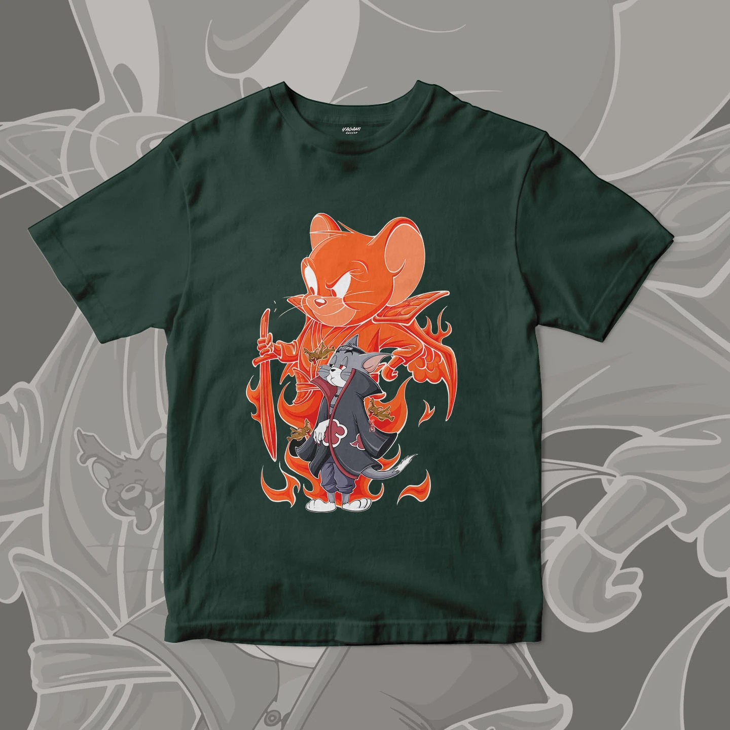 Tom Jerry Flame Ninja | Unisex Jersey Short Sleeve Tee - Image 10